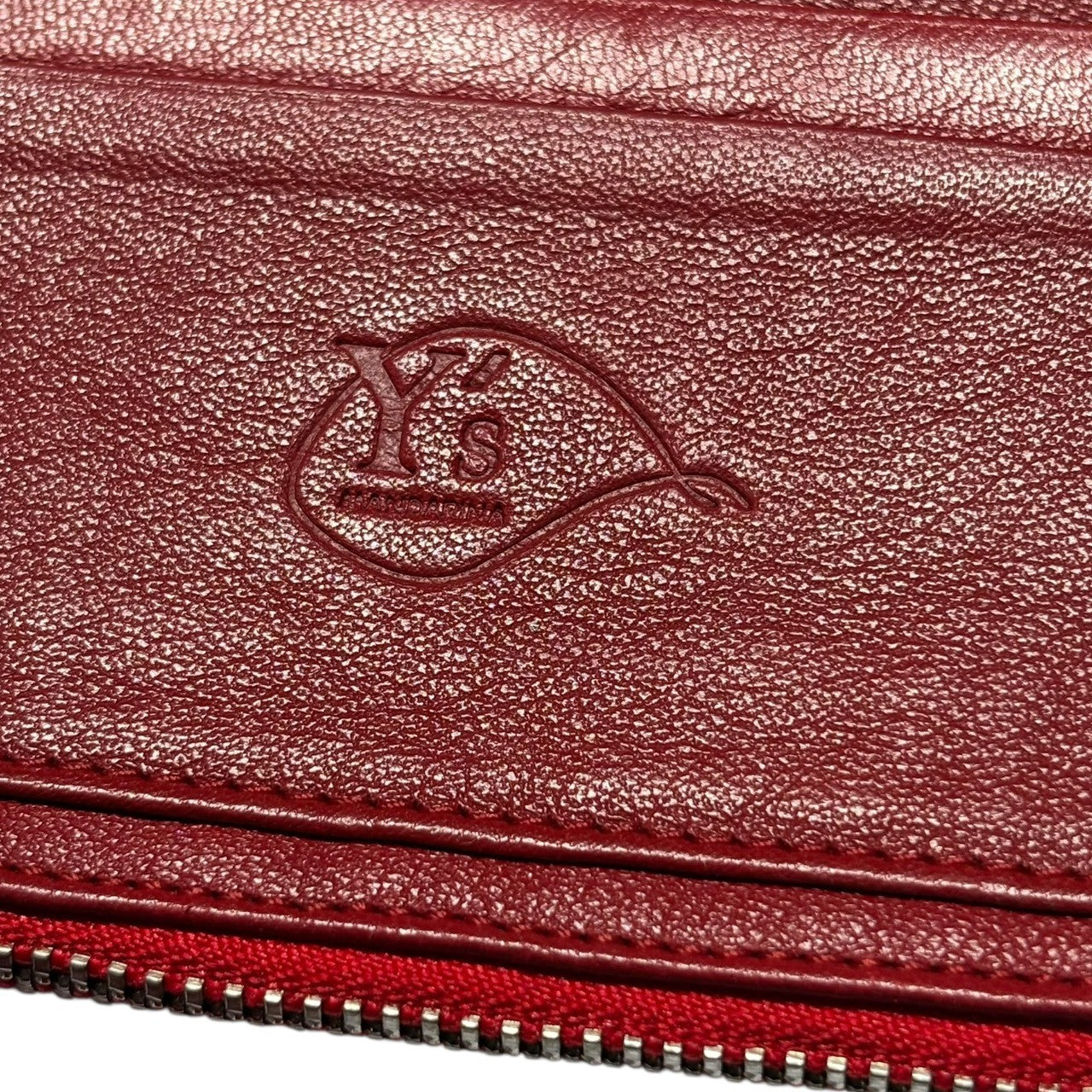 Y's(ワイズ) Double Zip lamb Leather Wallet ダブル ジップ ラム レザー ウォレット レッド 二つ折り財布