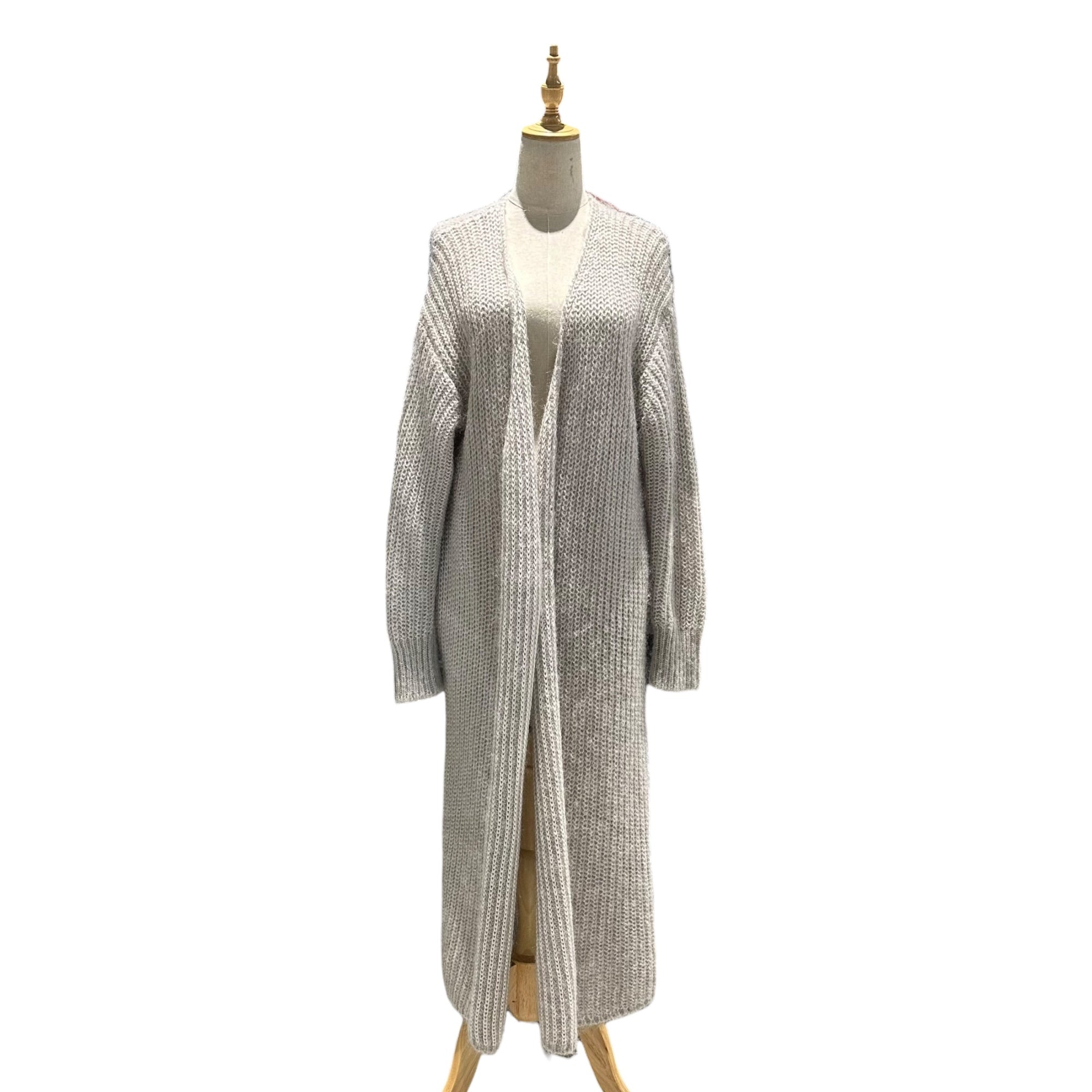 CHANEL(シャネル) 2004AW Silk Rayon Super Long Cardigan シルク レーヨン スーパー ロング カーディガン P23893W03364 38 ライトグレー 04A ニット
