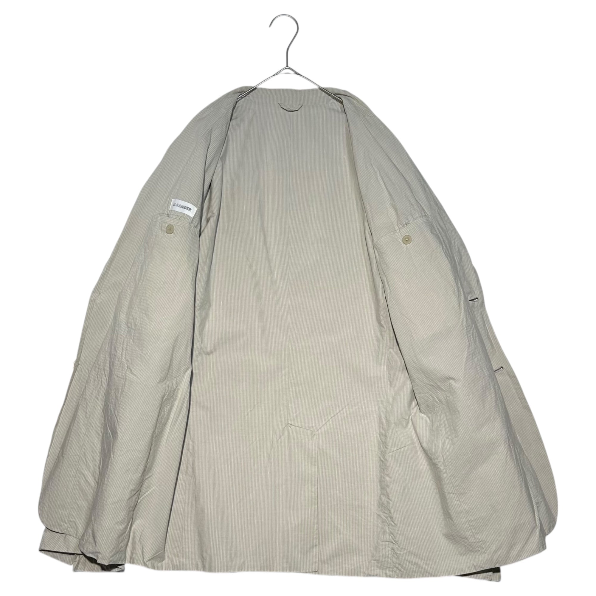 JIL SANDER(ジルサンダー) Cotton Linen Striped 2B Jacket コットン リネン ストライプ 2B ジャケット 150606 M255630 81 50(L程度) ベージュ