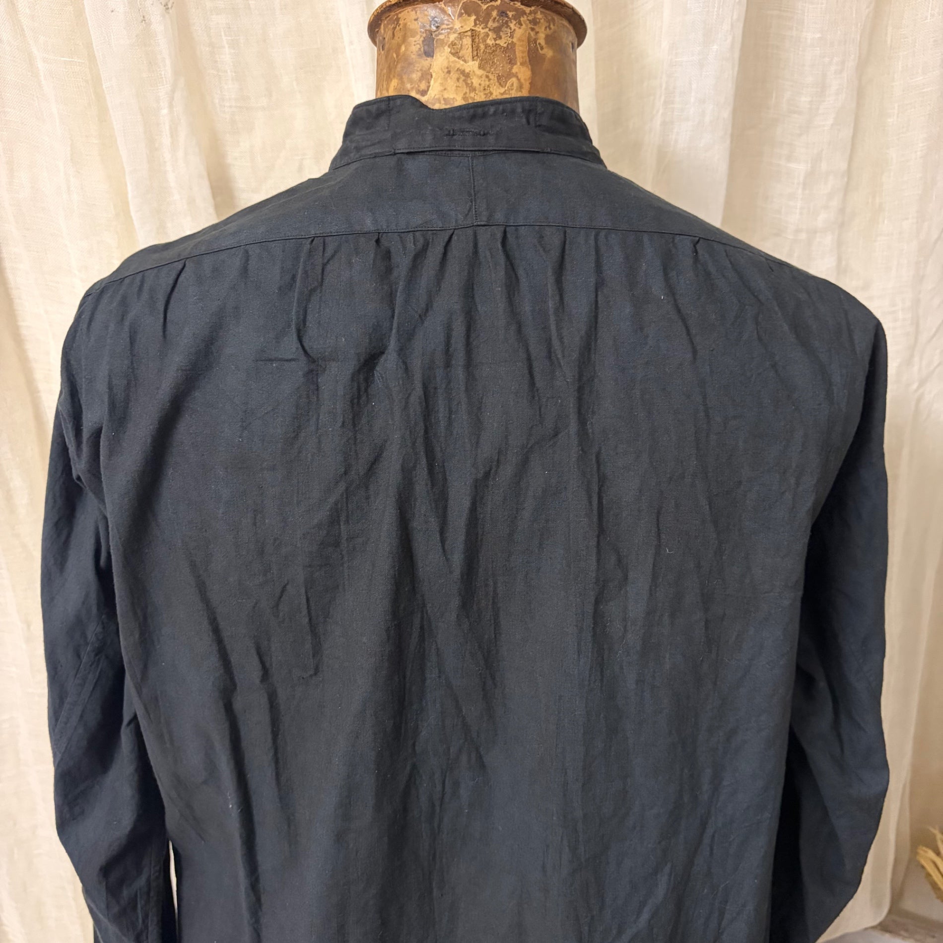 Euro vintage(ヨーロッパヴィンテージ) 40~50's antique smock dress アンティーク スモック ワンピース 40年~50年代 FREE ブラック mB刺繍