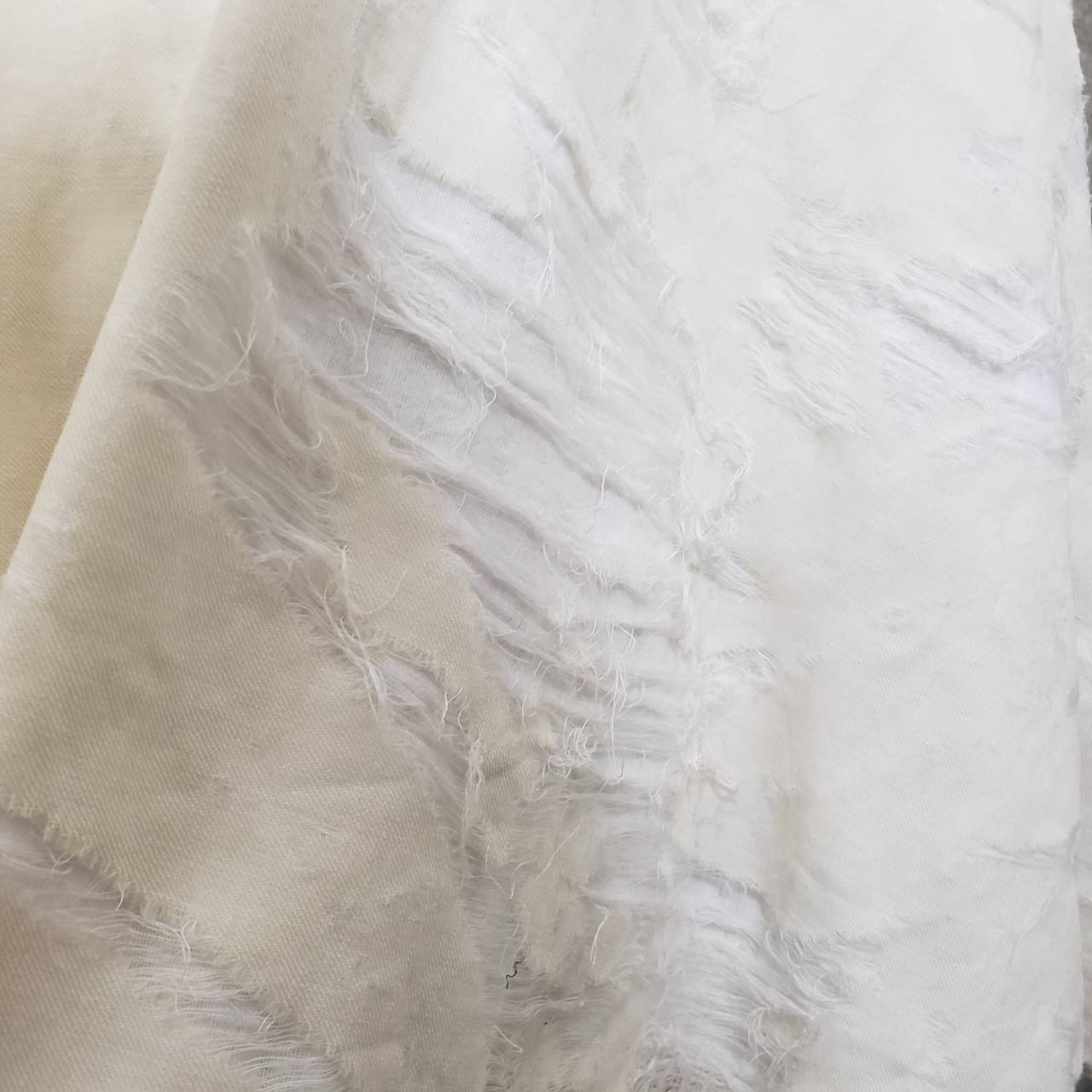 VINTAGE(ヴィンテージ) 50~'sフラワーステッチケープ 表記なし(FREE) アイボリー