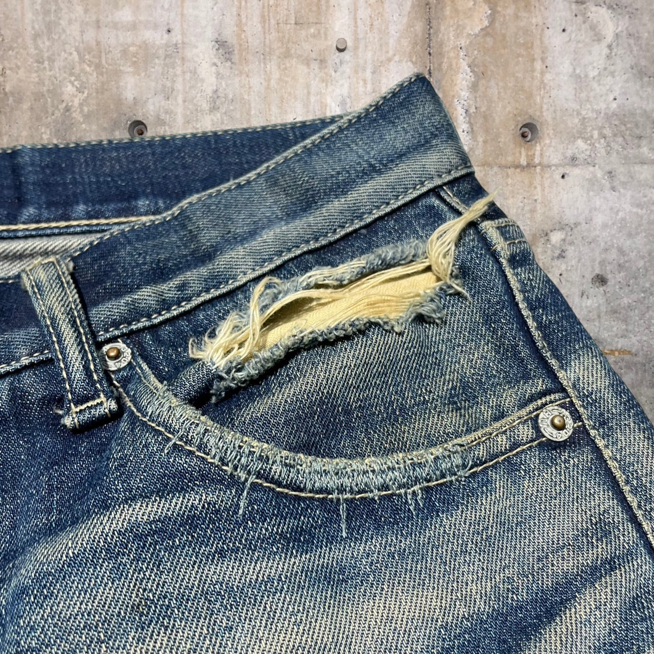 NEIGHBORHOOD(ネイバーフッド) Scab Savage LEVEL-4/サベージスキャブダメージ加工デニムパンツ DCNH-PT-09 M インディゴ