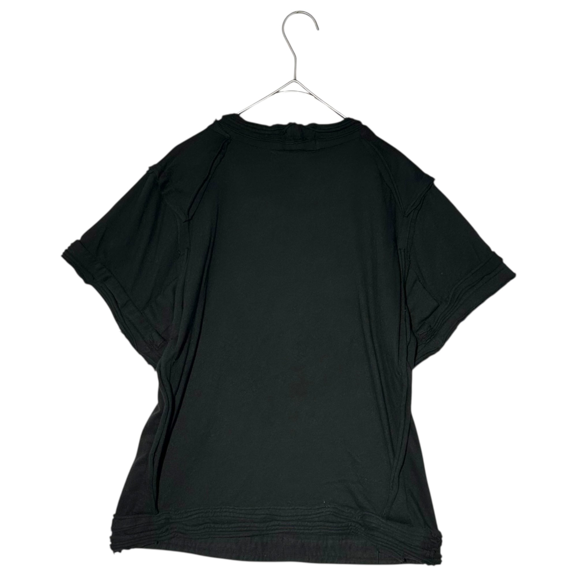 Christopher Nemeth(クリストファーネメス) 90's-00's Big Sleeve Stacked Crew Neck T-Shirt ビッグスリーブ 重ね加工 クルーネック Tシャツ FREE(S程度) ブラック