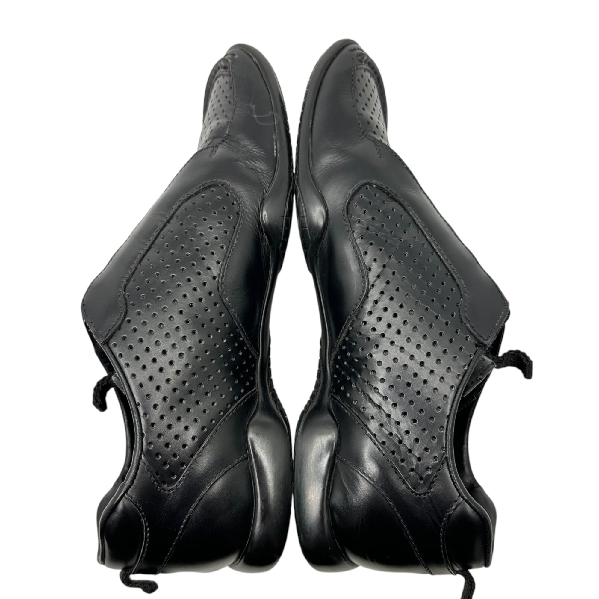 PRADA(プラダ) 00's Perforated leather square toe shoes パンチング レザー スクエア トゥ シューズ 7 1/2(26.5cm程度) ブラック スニーカー