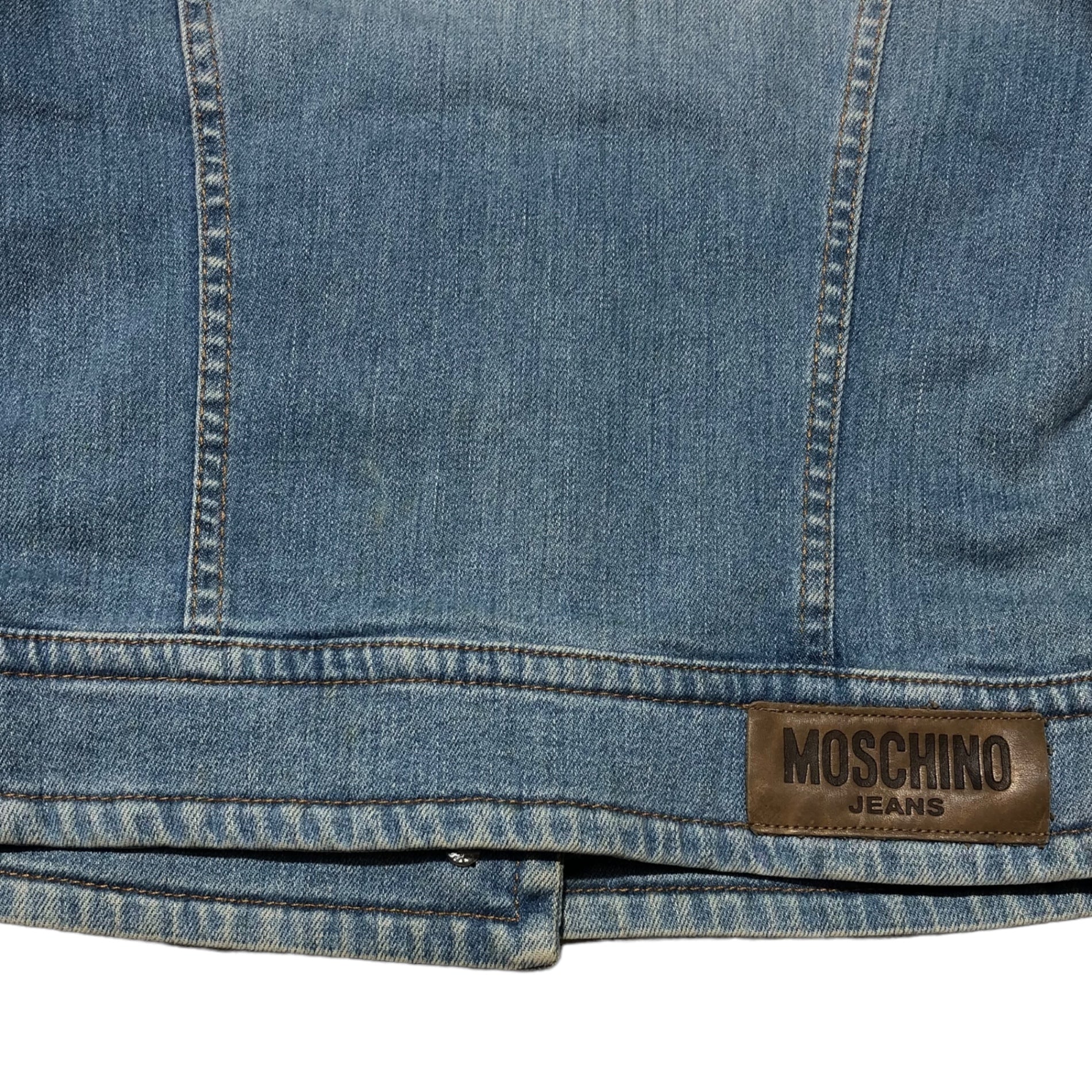 MOSCHINO JEANS(モスキーノジーンズ) 00's denim short length jacket デニム ショート丈 ジャケット 38(M程度) ライトインディゴ Y2K