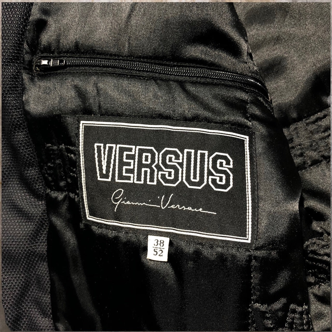 VERSACE(ヴェルサーチ) 90'sライダースブルゾン 52(XL程度) ブラック メタルジッパー