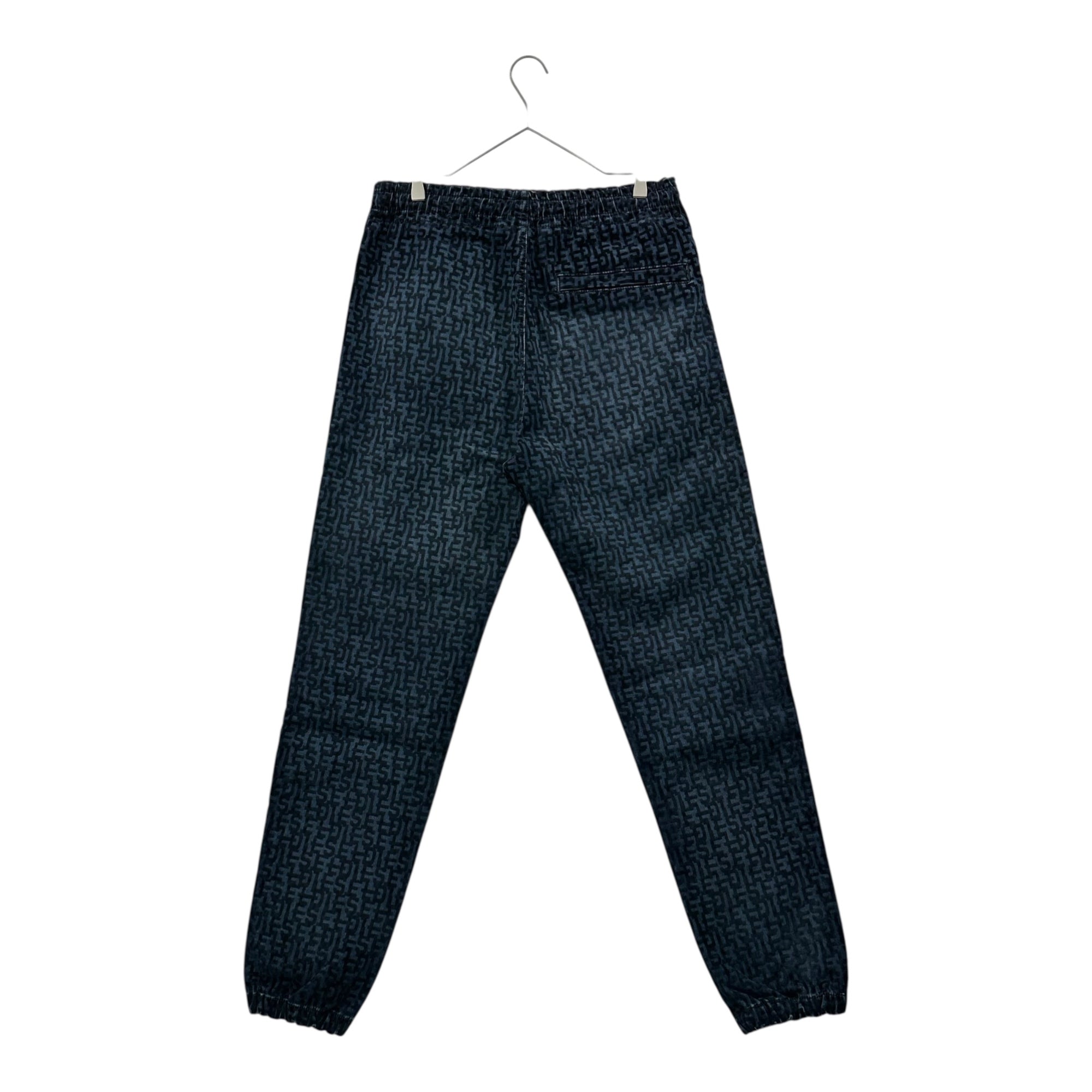 DIESEL(ディーゼル) 23SS D-LAB-NE JOGG JEANS フロッキー ロゴ 総柄 プリント デニム ジョグ パンツ A03932 038BY M ネイビー ジョガー