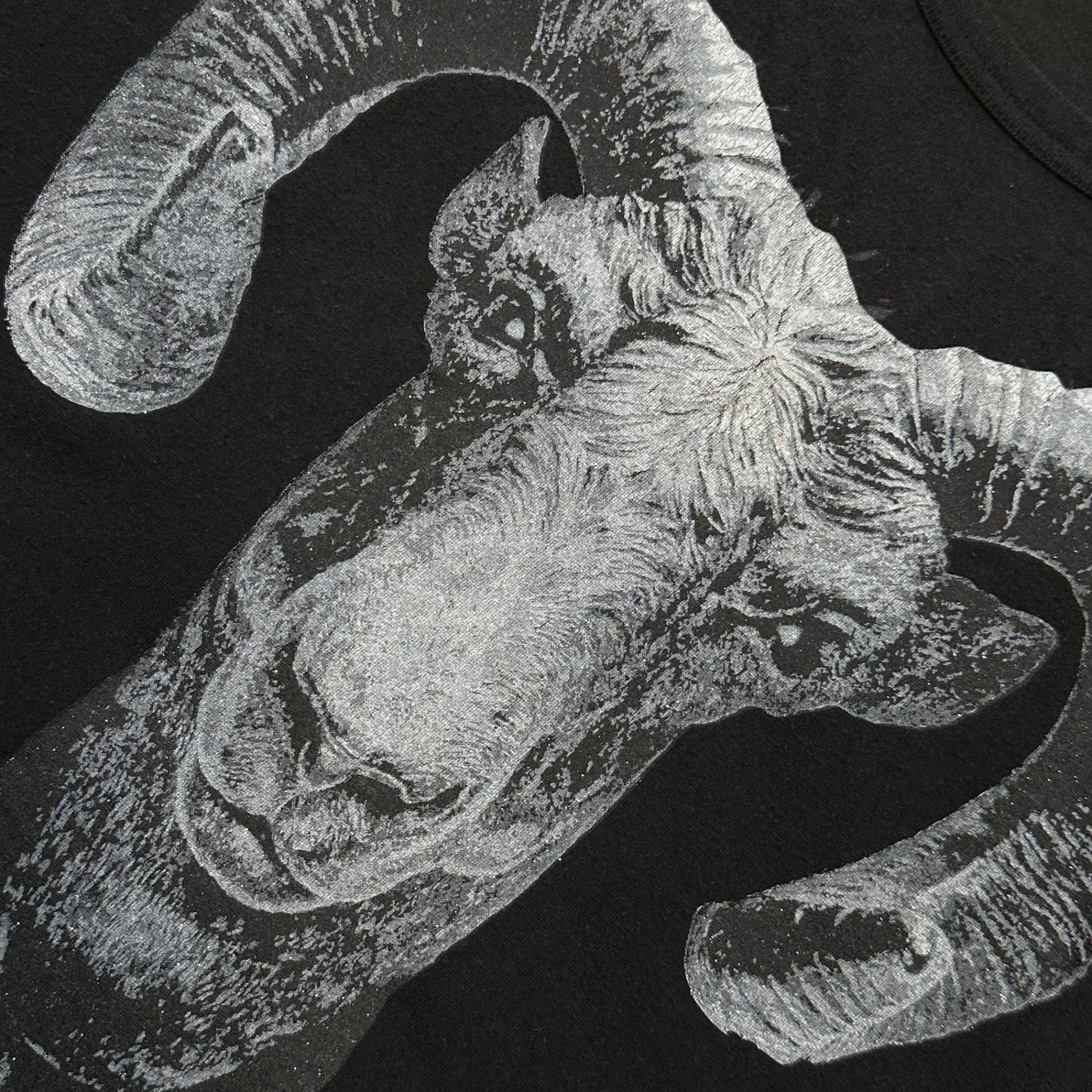 beauty:beast(ビューティービースト) 1990's RAM PRINT TEE 羊 プリント Tシャツ XL ブラック 90年代 ラメ