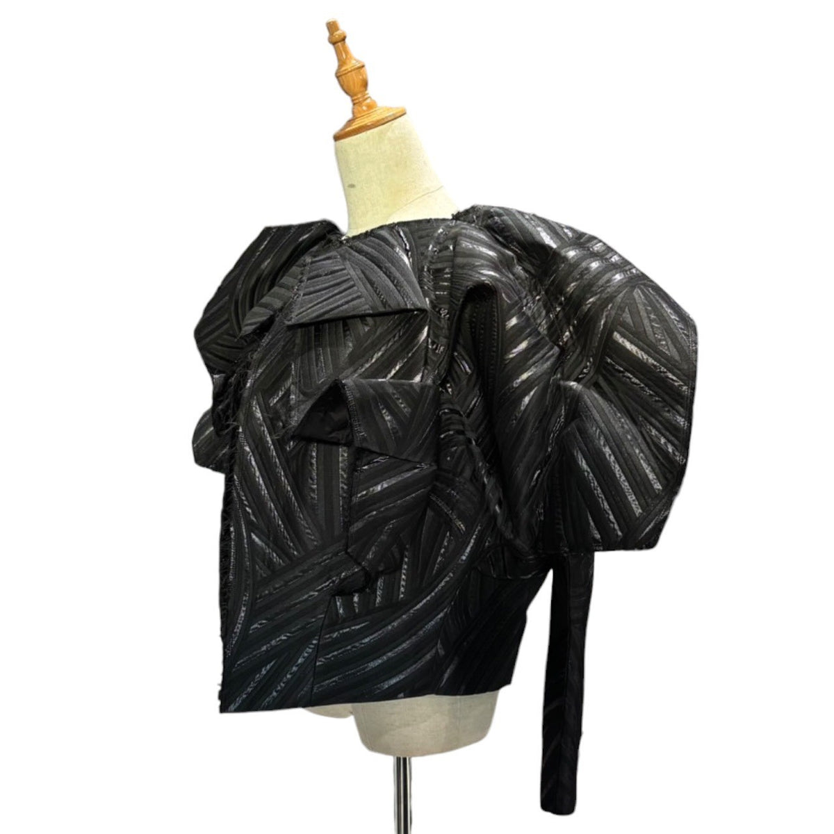 COMME des GARCONS(コムデギャルソン) 2026SS Faux-Leather Mixed Deconstructed Jacket 合皮 ミックス 変形 ジャケット GQ-J011 XS ブラック AD2025 コレクションアイテム