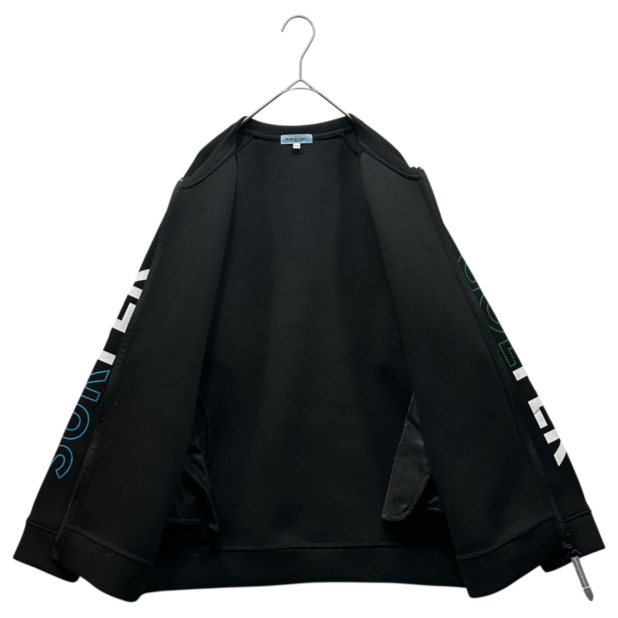MARK & LONA(マークアンドロナ) 24AW SEAGREEN SPONGE ZIP CREW シーグリーン スポンジ ジップ クルー MFM-4C-AD02 46 ブラック ゴルフ
