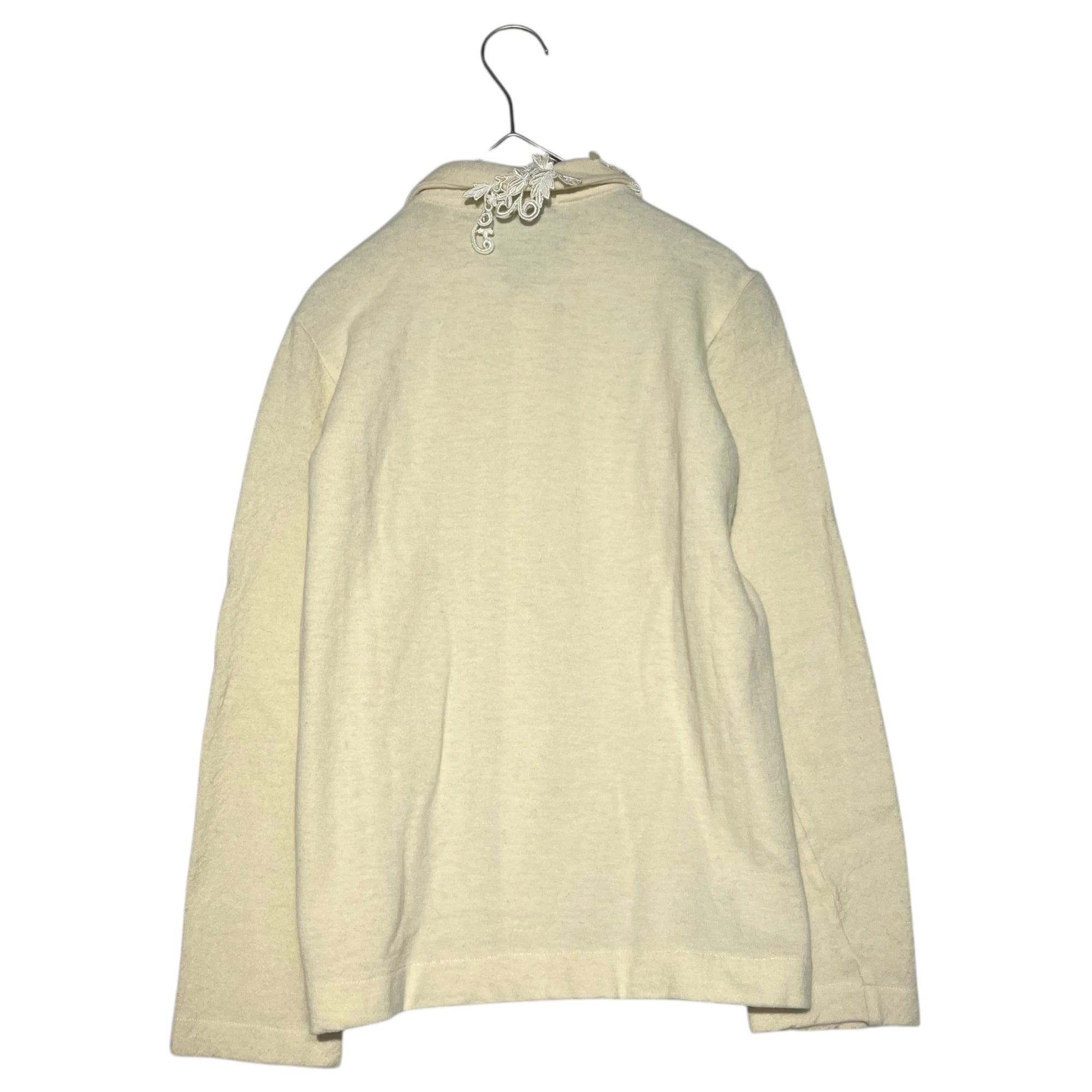 tricot COMME des GARCONS(トリココムデギャルソン) 02AW Flower lace collar knit striped shirt フラワー レース カラー ニット ストライプ シャツ TH-T023 表記無し(M程度) ホワイト カーディガン AD2002