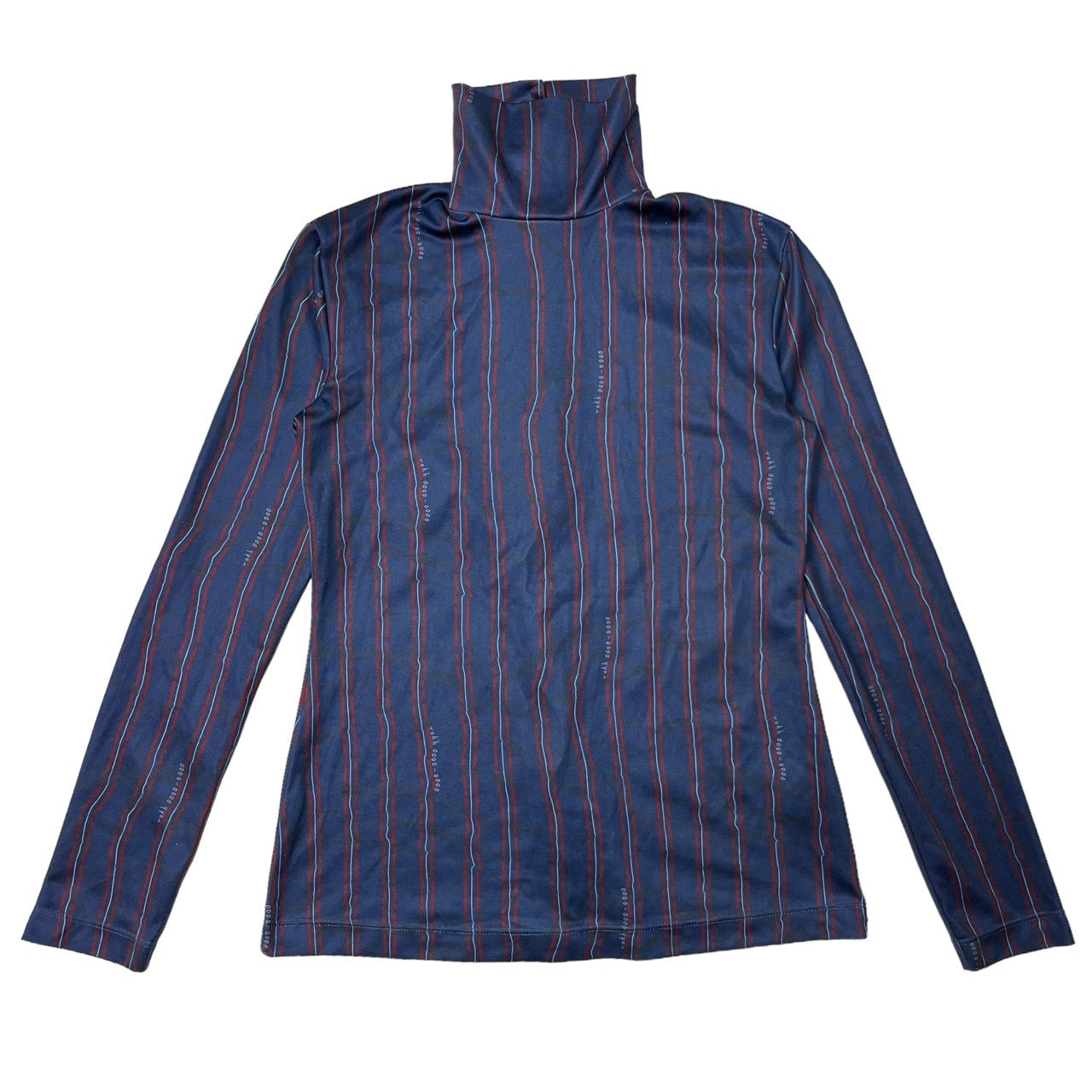 Rokh(ロク) "rokh0000-0000"ストライプジャージーハイネックカットソー 36(Sサイズ程度) ネイビー×レッド