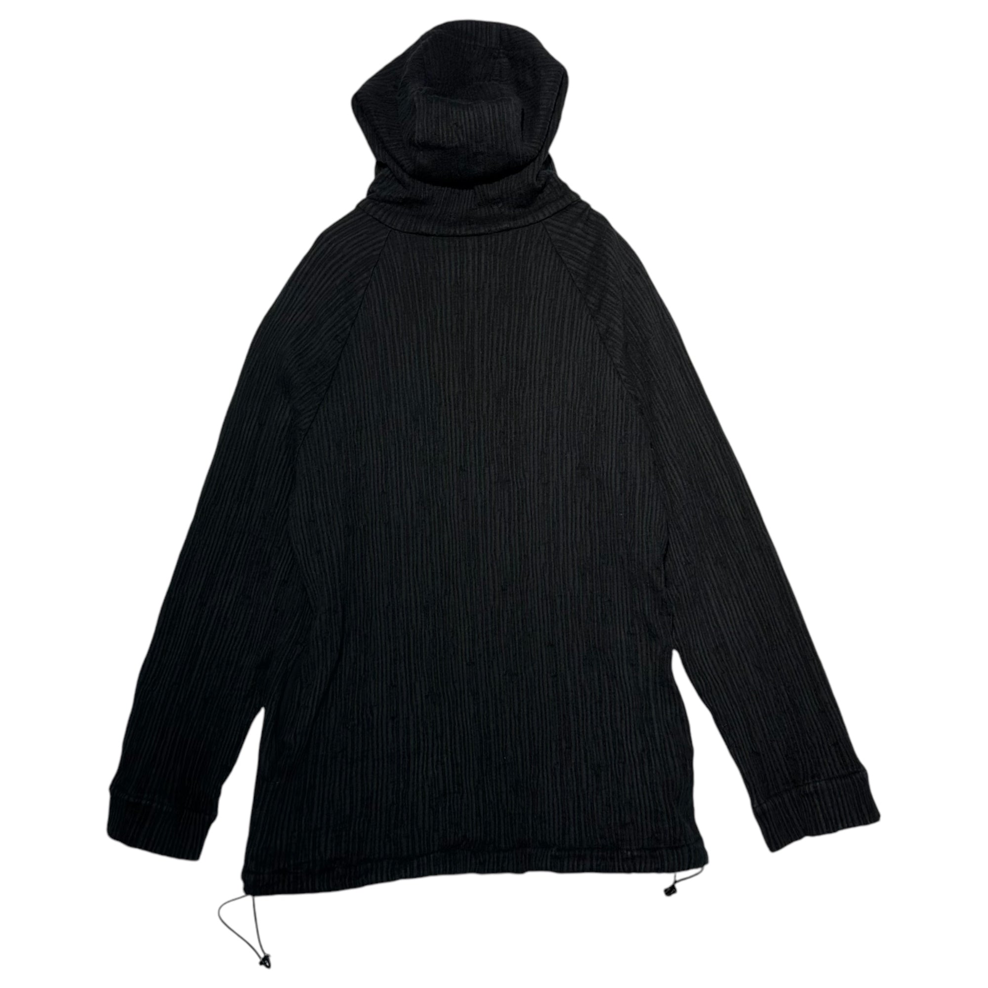 pet-tree-kor(ペットツリーコア) 22AW Drawcord Random Rib Hoodie ドローコード ランダムリブ プルオーバー パーカー PTK22AWH01A 44 ブラック