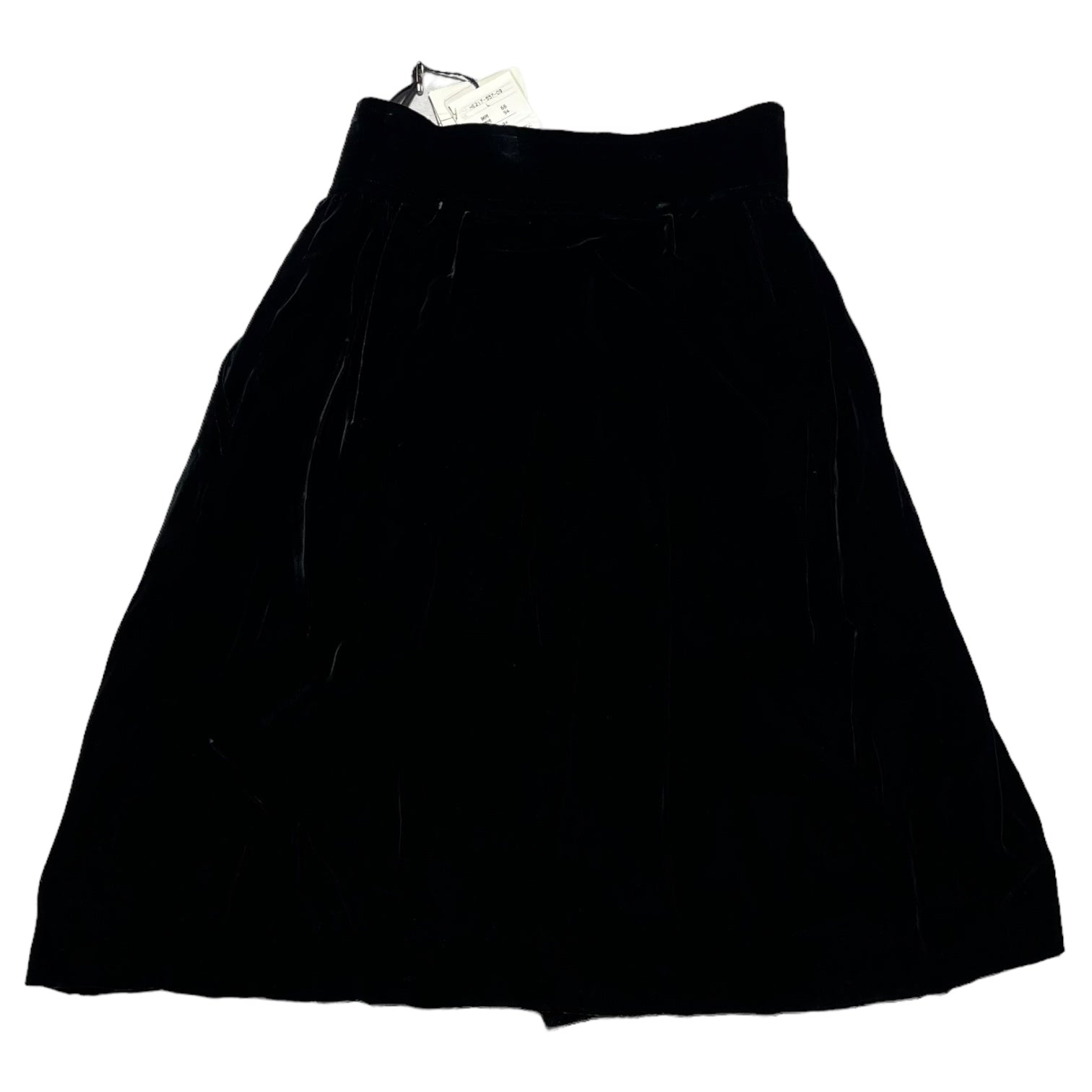 YVES SAINT LAURENT(イヴサンローラン) 90's light stone button velor skirt ライトストーン ボタン ベロア スカート HE217-557-09 L ブラック ヴィンテージ OLD