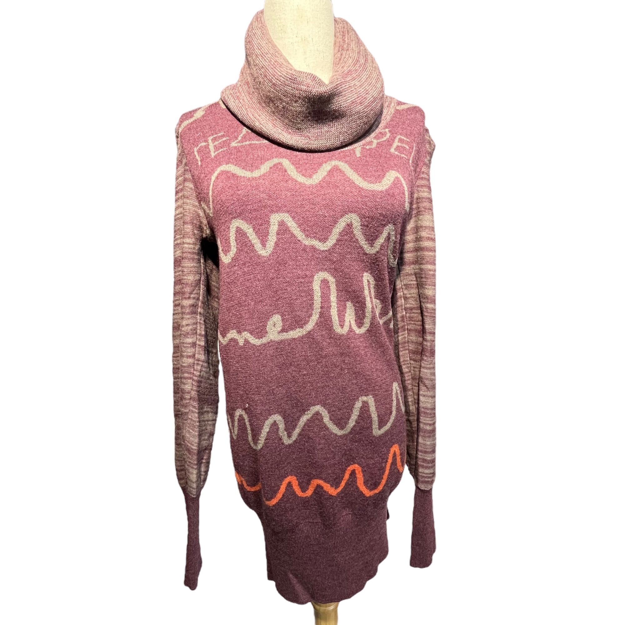 Vivienne Westwood RED LABEL(ヴィヴィアンウエストウッドレッドレーベル) Wavy line design off turtleneck knit 波線デザイン オフタートルネック ニット 356-01-17005 L パープル