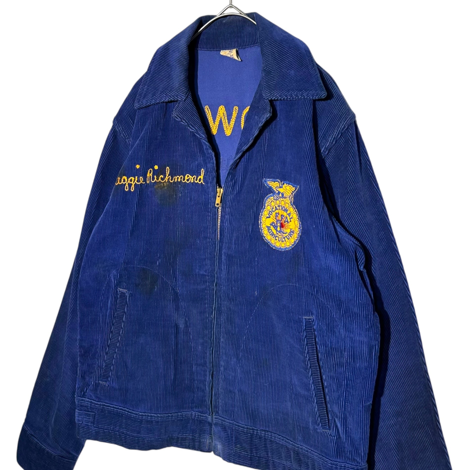 FUTURE FARMERS(フューチャーファーマーズ) 60's~70's "IOWA" FFA farmer's jacket アイオワ州 ヴィンテージ ファーマーズ ジャケット 40(L程度) ブルー 60年代~70年代 TALONジップ ブルゾン