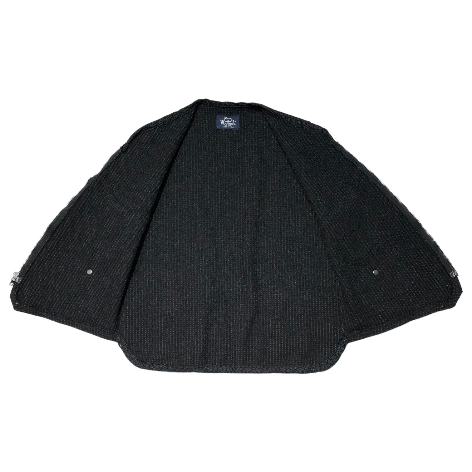 WOOLRICH(ウールリッチ) 80’s 4 pocket wool zip up vest 4ポケット ウール ジップ アップ ベスト 表記無し(M程度) グレー 80年代 USA製 ストライプ ヴィンテージ