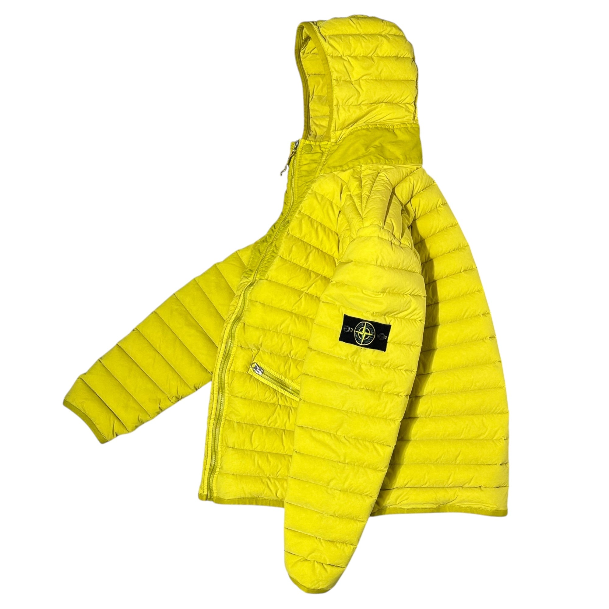 STONE ISLAND(ストーンアイランド) 19AW Loom Woven Down Chambers Stretch Nylon Jacket ルーム ウーブン ダウン チャンバーズ ストレッチ ナイロン ジャケット 701543125 XXL イエロー