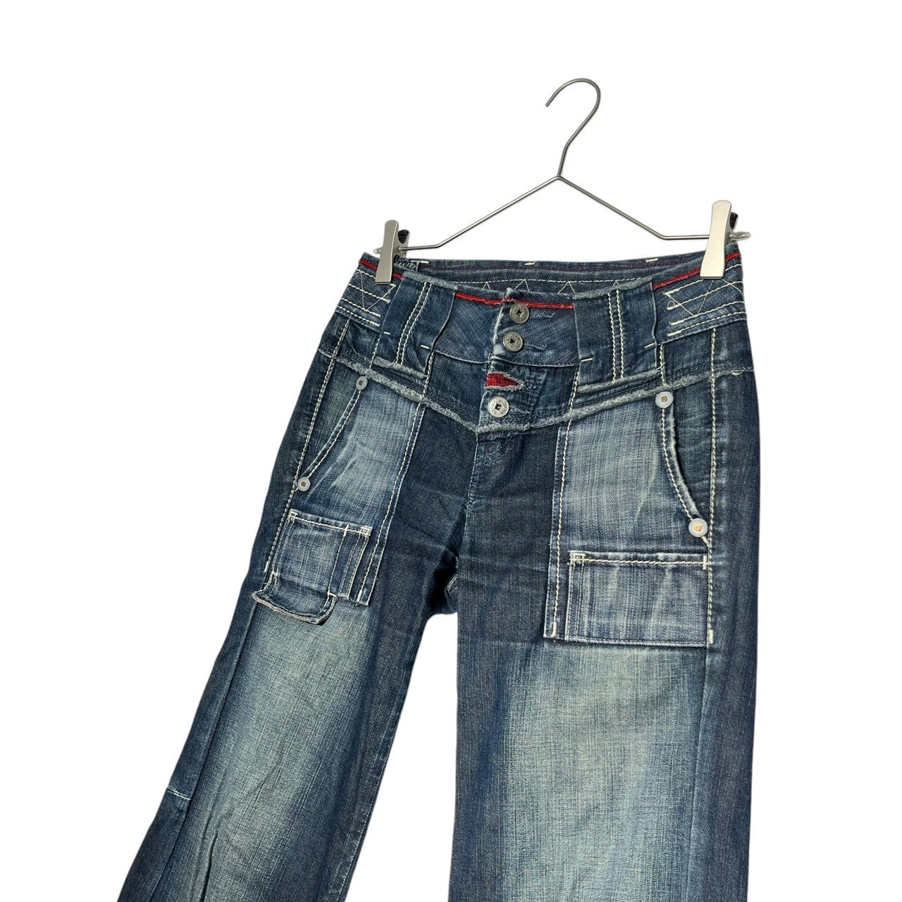 MARITHE FRANCOIS GIRBAUD(マリテフランソワジルボー) 00's Gimmick flare denim pants ギミック フレア デニム パンツ F5-1088 3S インディゴ ベルボトム Y2K