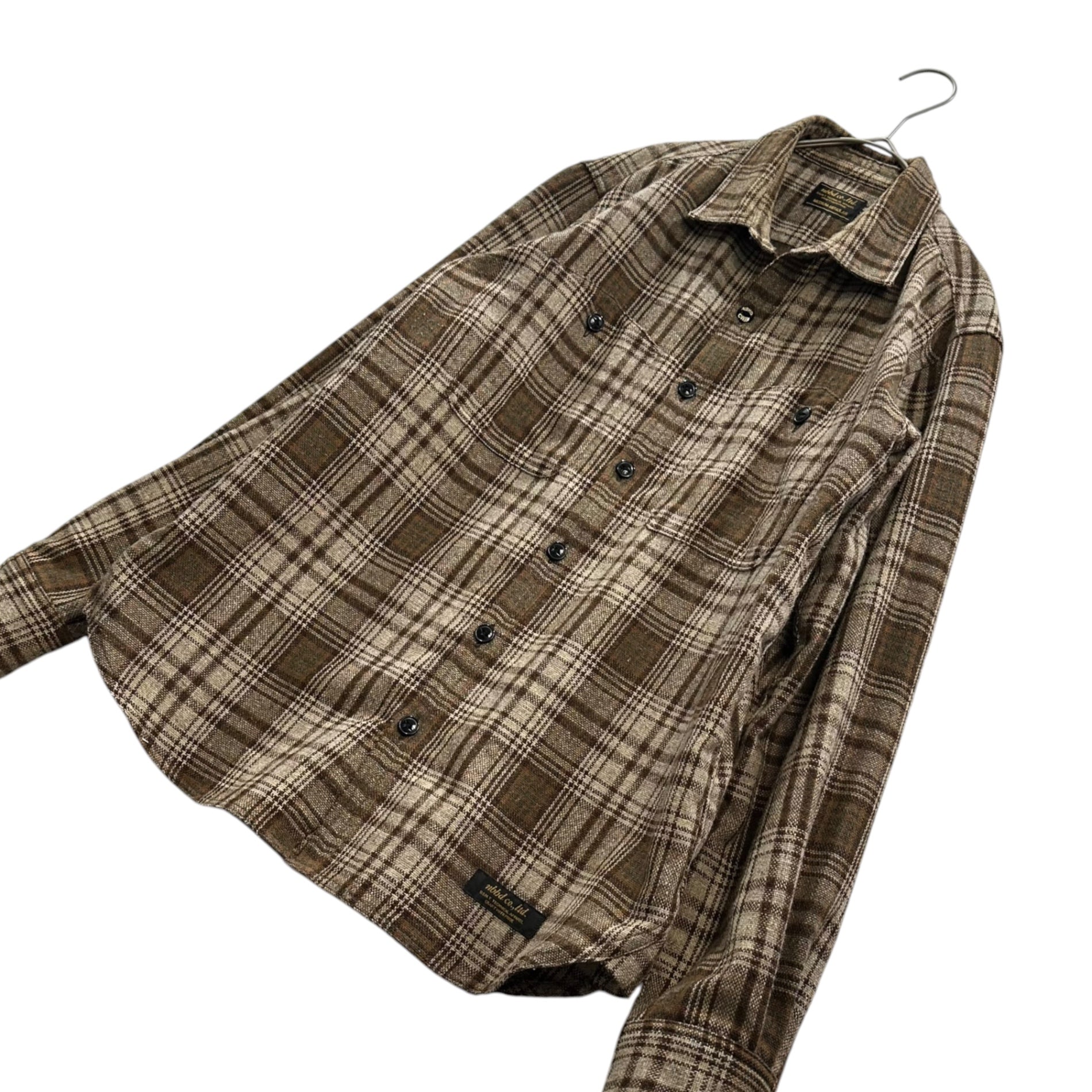 NEIGHBORHOOD(ネイバーフッド) 2013AW O-JACK/WE-SHIRT.LS 長袖 オンブレ チェック ウール シャツ 132SPNH-SHM03 M ブラウン
