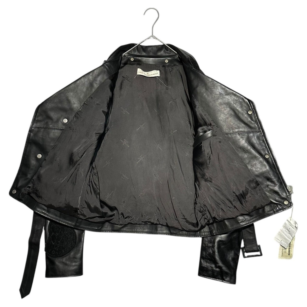 GOLDEN GOOSE(ゴールデングース) Custom Badge Double Riders Jacket カスタム ワッペン ダブル ライダース ジャケット 964364 S ブラック