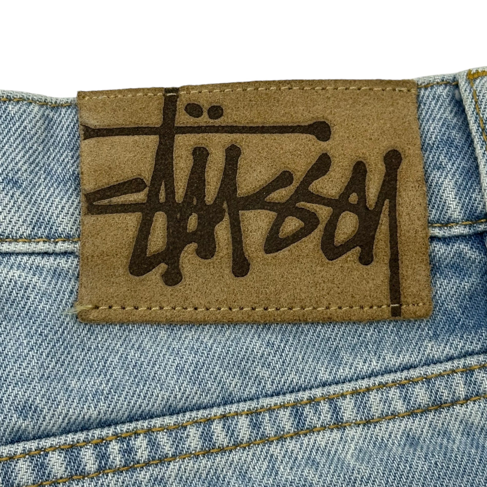 STUSSY(ステューシー) BIG OL' SHORT DENIM ビッグ ショート デニム パンツ W28 ライトインディゴ ショーツ ハーフ