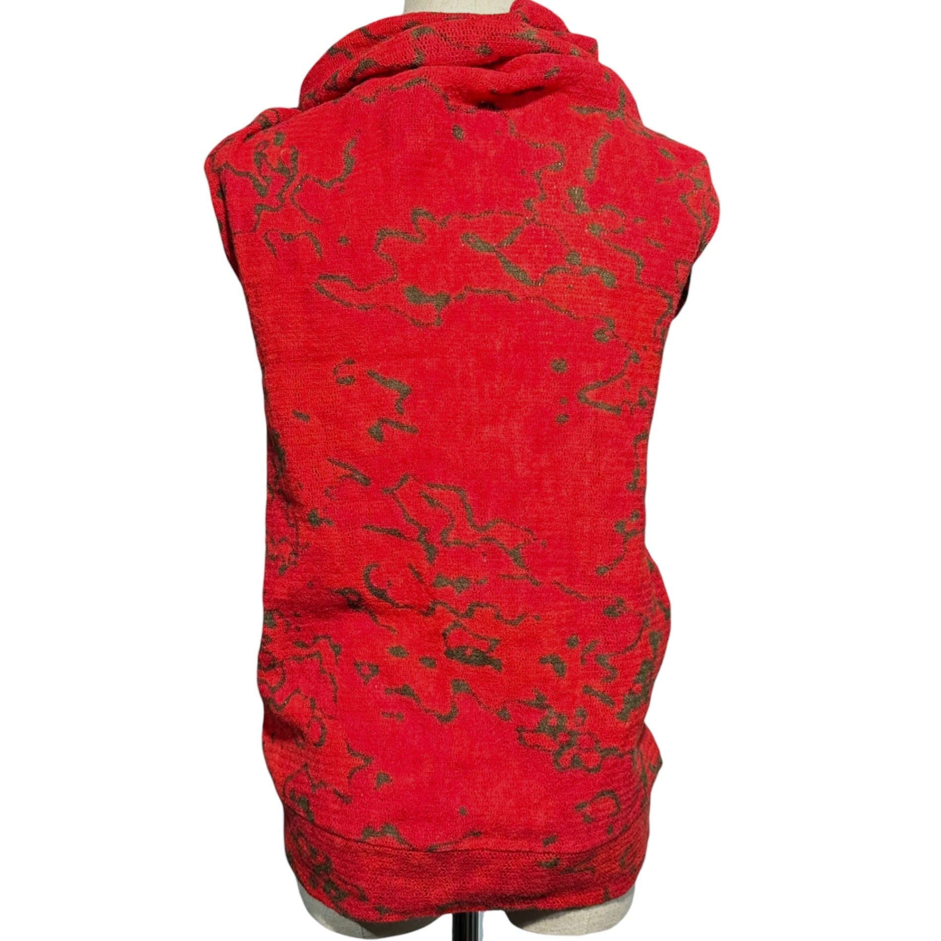 Y's(ワイズ) Camouflage High-Neck Wool Sleeveless Top カモフラ ハイネック ウール ノースリーブ YJ-T50-858 3 レッド