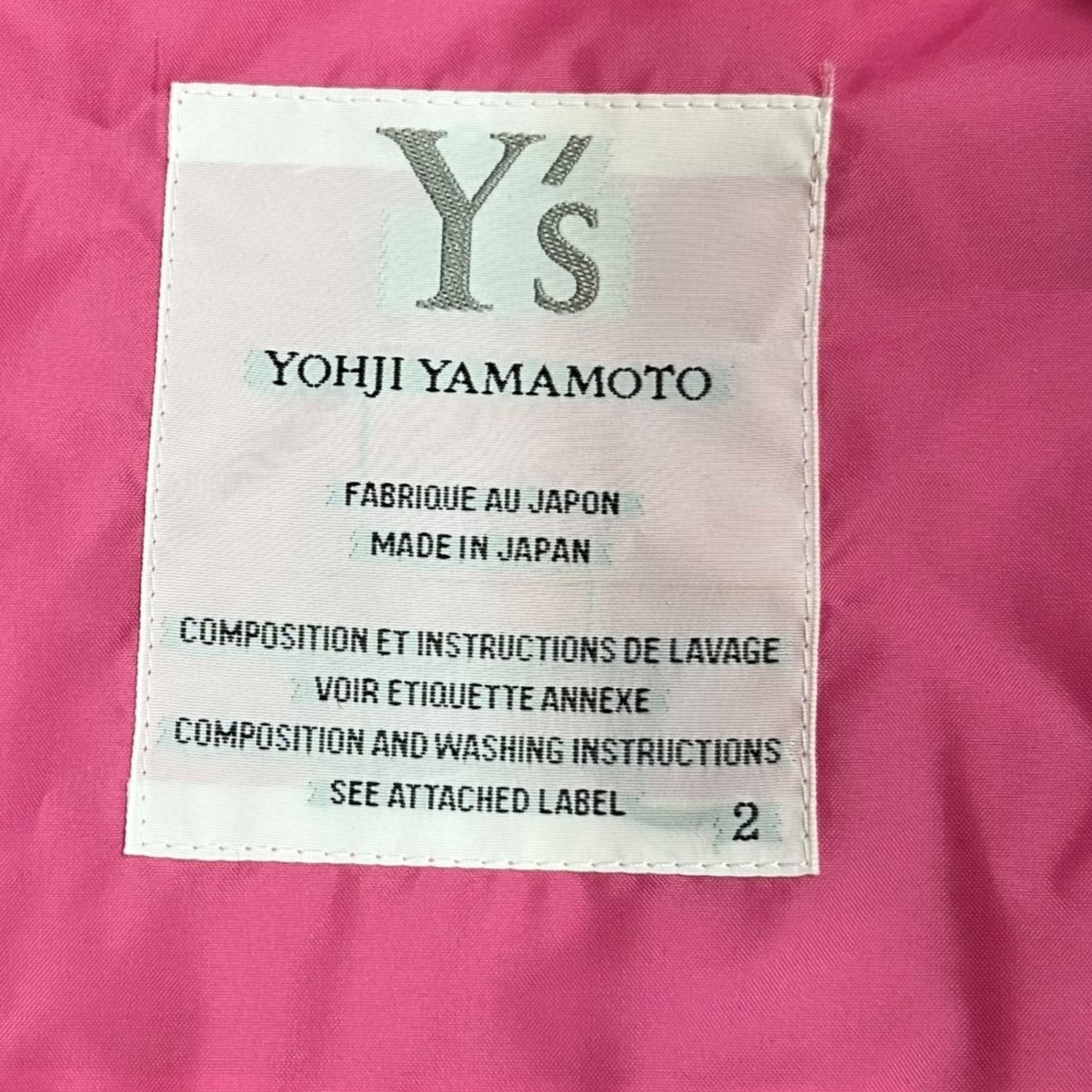 Y's(ワイズ) Zip-up rain jacket ジップアップ レインパーカー 2(M程度) ピンク