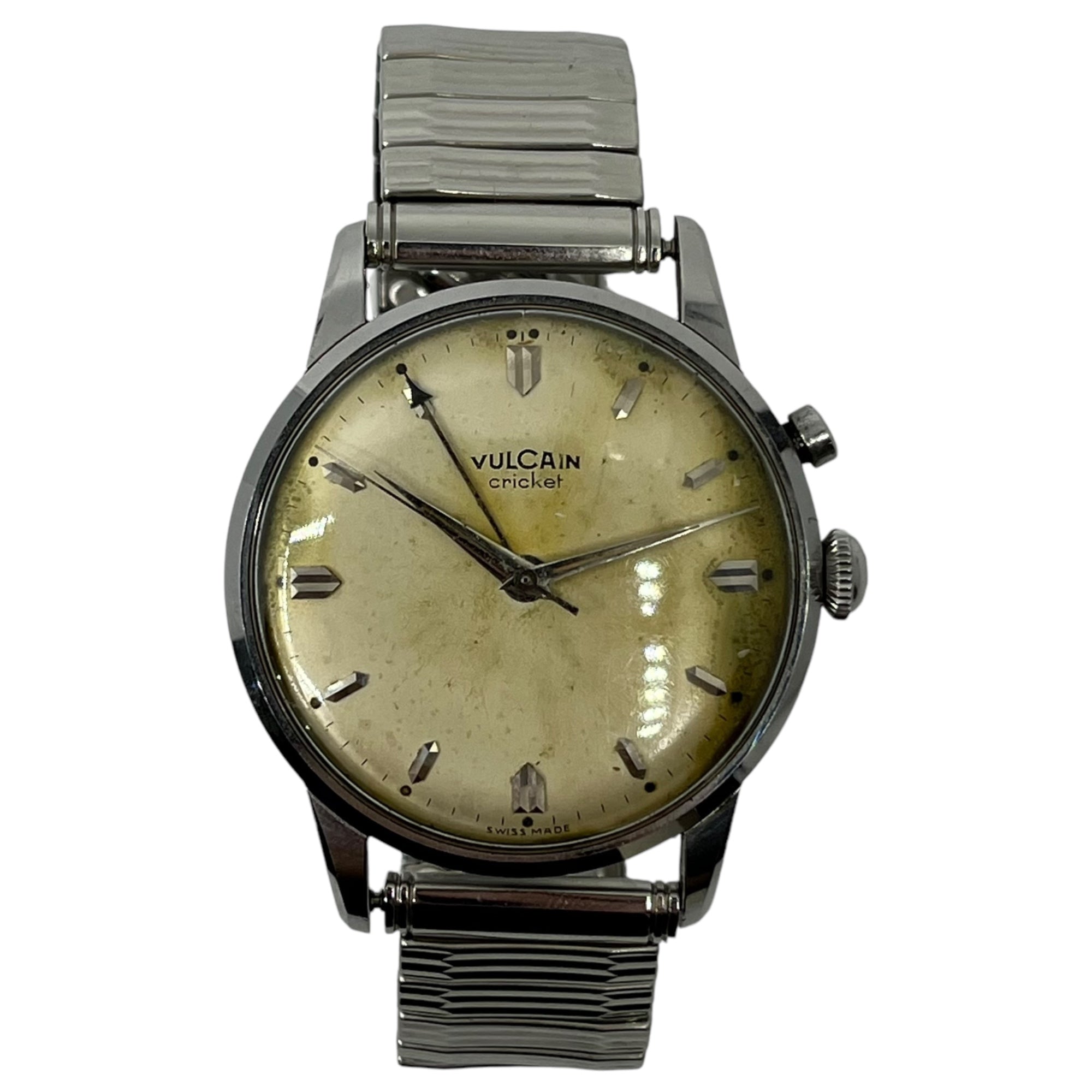 VULCAIN(ヴァルカン) Cricket vintage watch クリケット ヴィンテージ ウォッチ 自動巻き 文字盤:ホワイト シルバー 手巻き 腕時計 スイス製