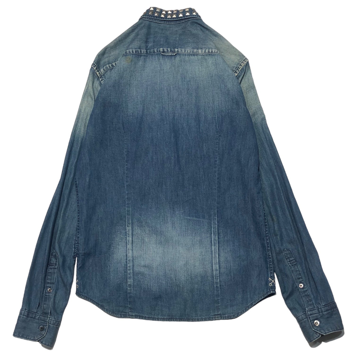 uniform experiment(ユニフォームエクスペリメント) 12SS studded denim shirt スタッズ デニム シャツ UE-123023 2(M) ライトインディゴ