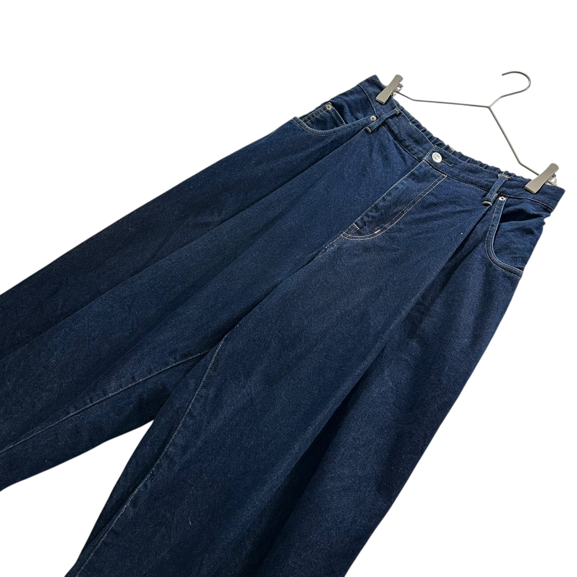 NEON SIGN(ネオンサイン) Wide denim slacks “One wash” ワイド デニム スラックス ワンウォッシュ N0344OW 46 インディゴ 12.5oz タック パンツ