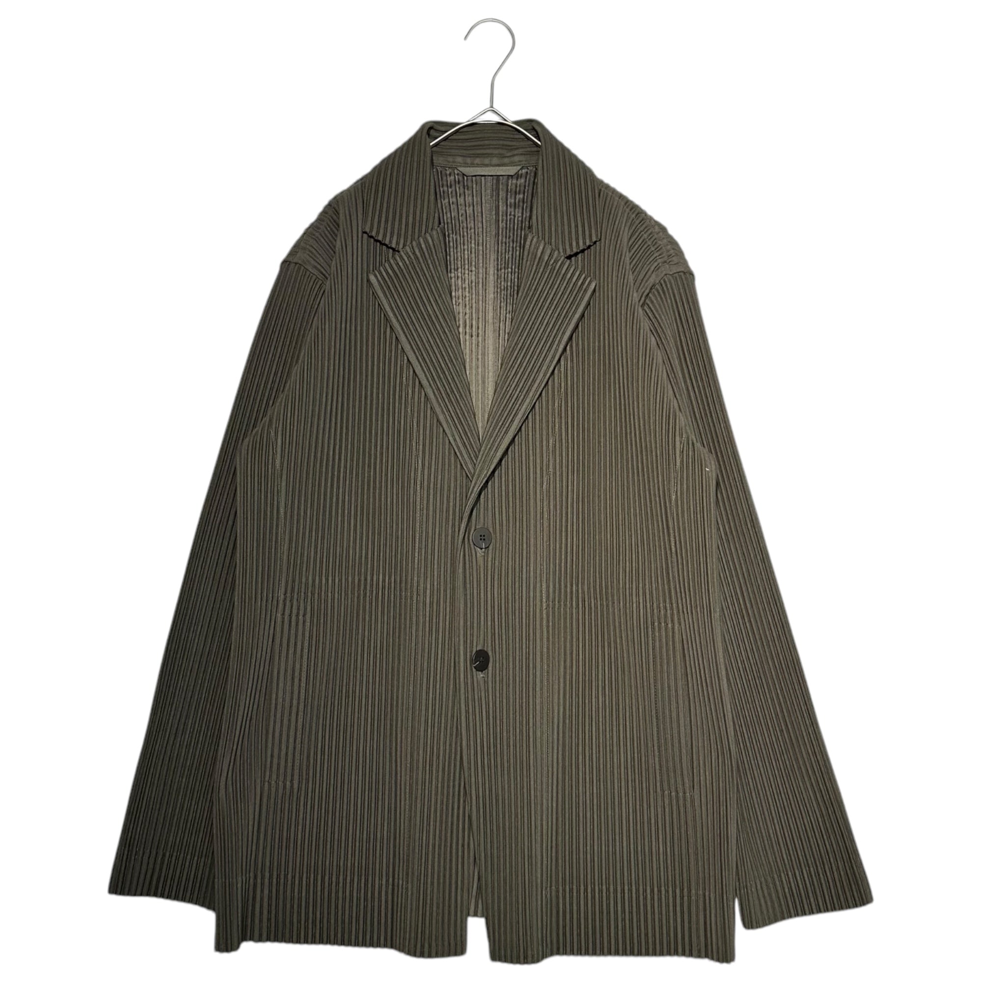 HOMME PLISSE ISSEY MIYAKE(オムプリッセイッセイミヤケ) 2B Pleated Tailored Jacket 2ボタン プリーツ テーラード ジャケット HP93JD214 2(M) カーキ