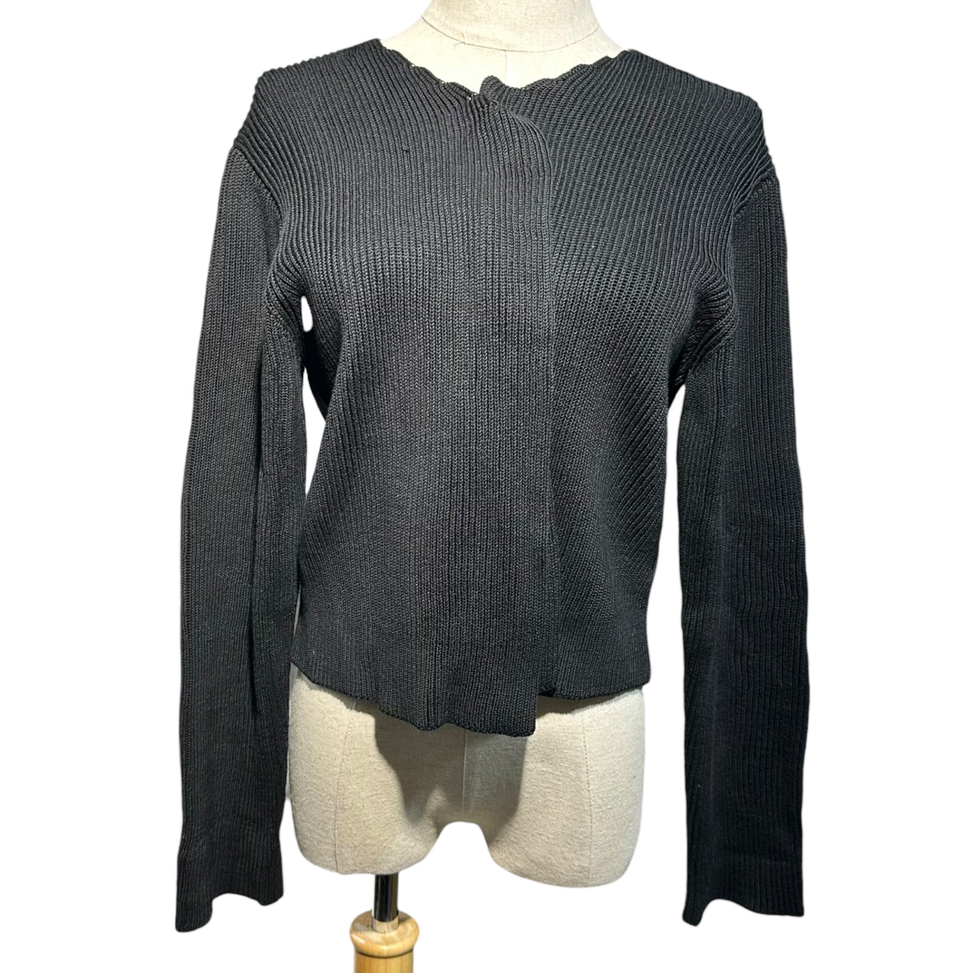 Y's(ワイズ) 90's Buttonless Cotton Knit Cardigan 90年代 ボタンレス コットン ニット カーディガン YO-K22-036 FREE ブラック 男性着用可能