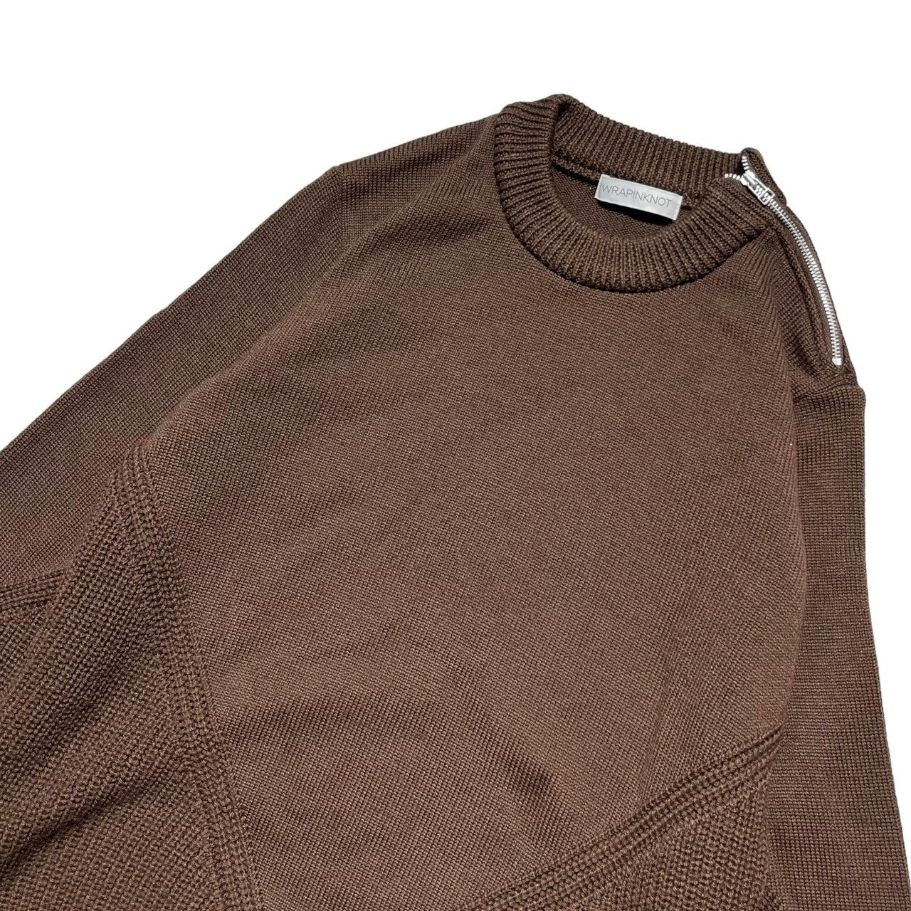WRAPINKNOT(ラッピンノット) side zip knit wool サイド ジップ ウール ニット WK16AW-P025M 2(M程度) ブラウン