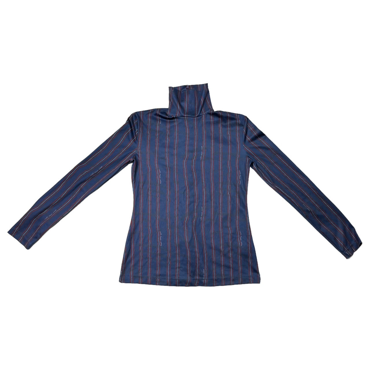 Rokh(ロク) "rokh0000-0000"ストライプジャージーハイネックカットソー 36(Sサイズ程度) ネイビー×レッド