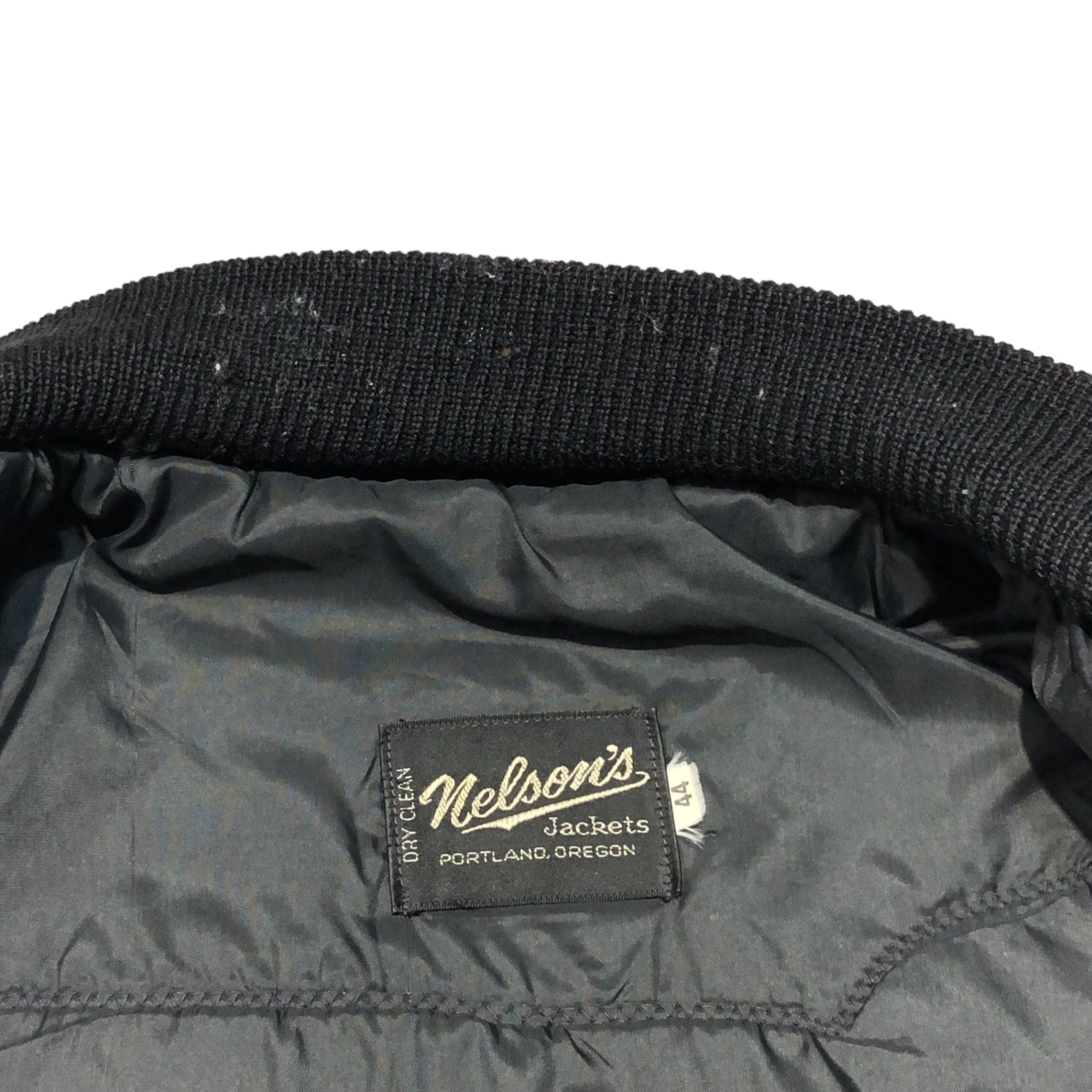 NELSON'S(ネルソンズ) 80's FOOTBALL STUDIUM JAMPER 80年代 フットボール スタジャン 袖レザー 44 レッド×ホワイト