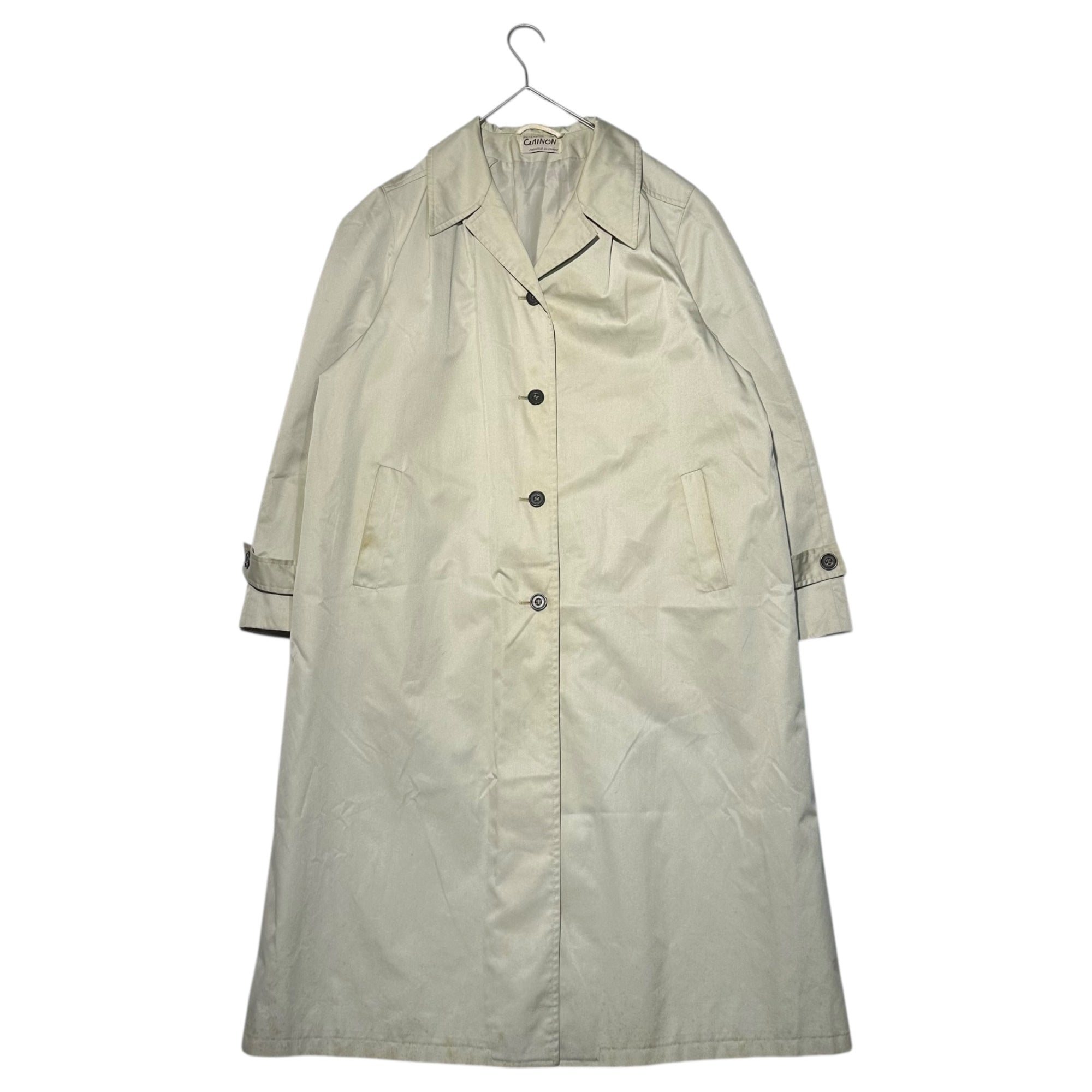 Euro vintage(ヨーロッパヴィンテージ) 70's~ trench over coat トレンチオーバーコート 42(L~XL程度) ペールグリーン / 色褪せ・小シミ有