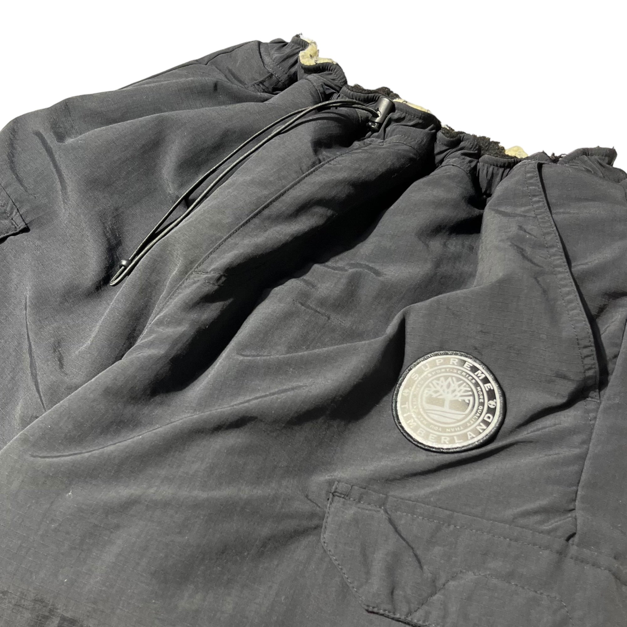 SUPREME×Timberland(シュプリーム×ティンバーランド) 21AW Reversible Ripstop Pant リバーシブル リップストップ パンツ XL ブラック×ベージュ ボア ナイロン トラック