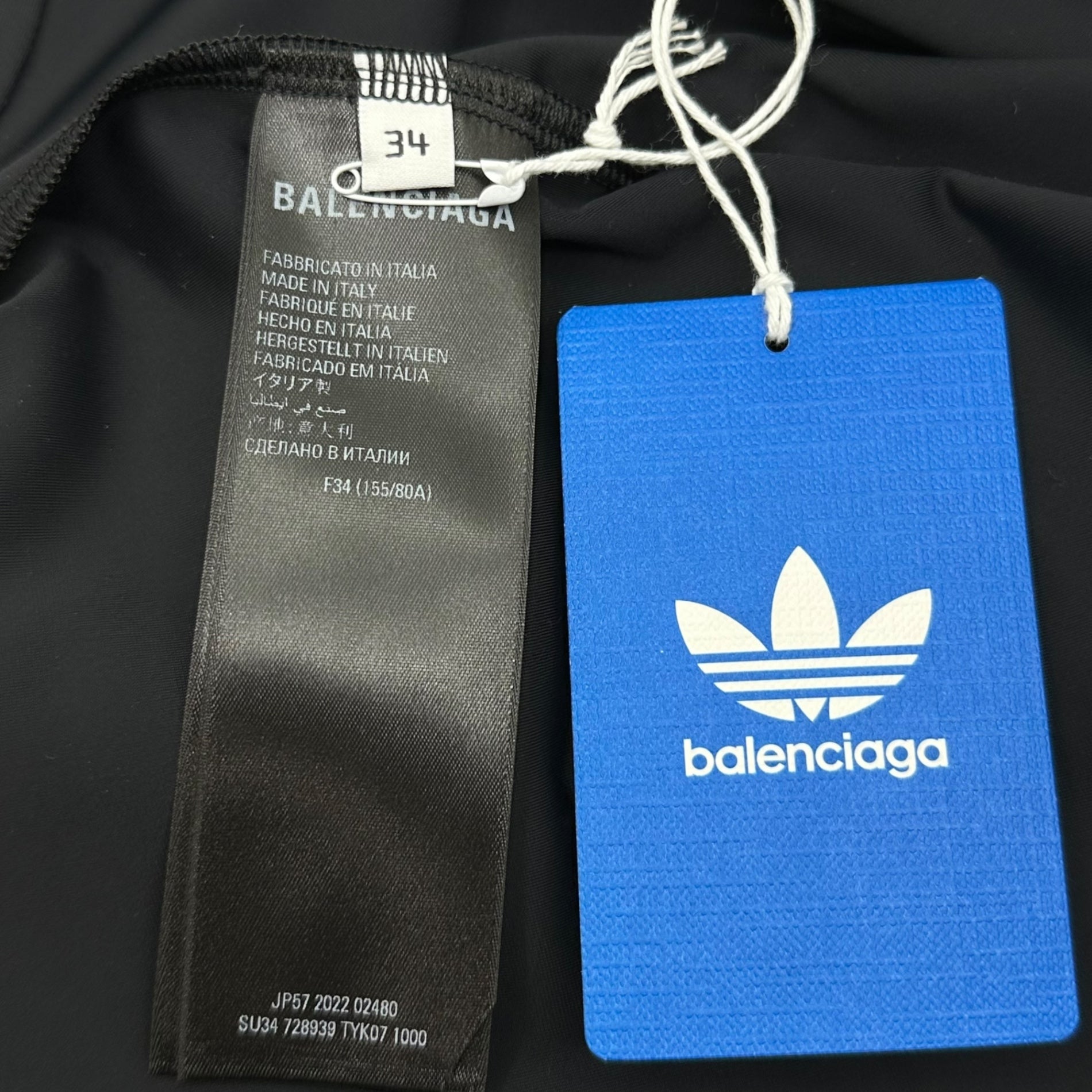 BALENCIAGA(バレンシアガ) 3-LINE Stretch Trefoil Logo Dress スリーライン ストレッチ トレフォイル ロゴ ワンピース ドレス JP57 2022 02480 34(XS程度) ブラック×ホワイト