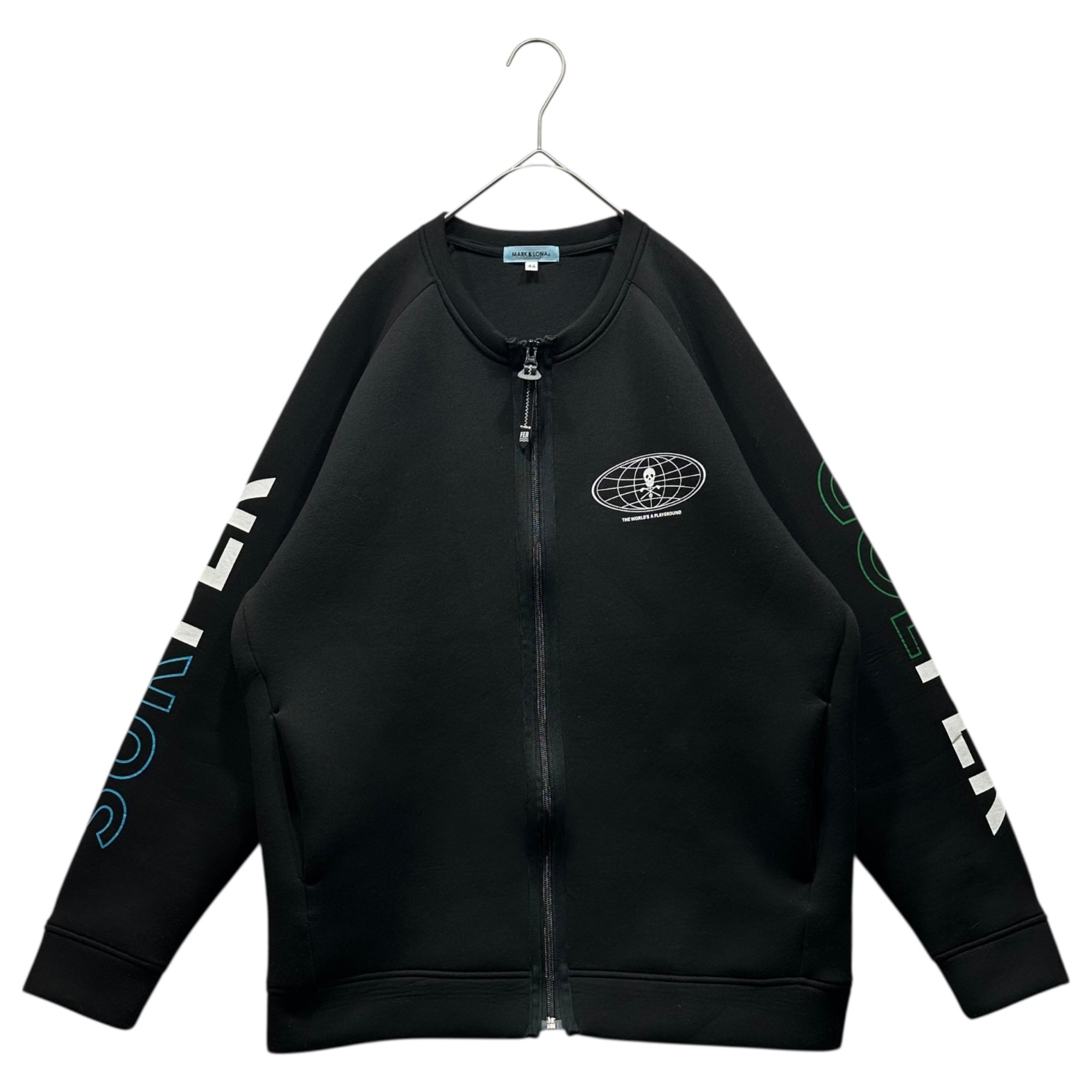 MARK & LONA(マークアンドロナ) 24AW SEAGREEN SPONGE ZIP CREW シーグリーン スポンジ ジップ クルー MFM-4C-AD02 46 ブラック ゴルフ