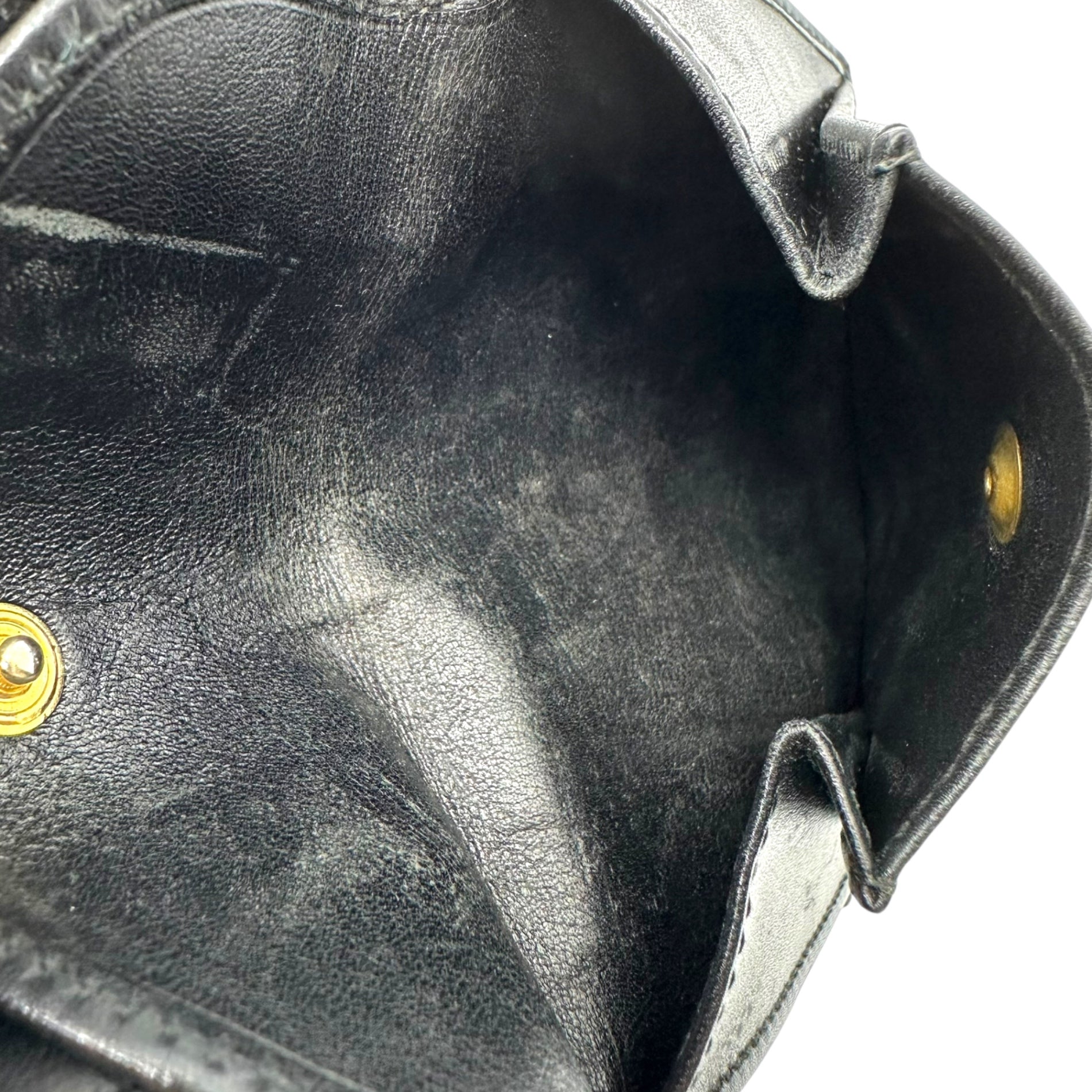 Cartier(カルティエ) Vintage gold logo gold hardware trifold wallet ヴィンテージ ゴールド ロゴ 金具 3つ折り 財布 ブラック