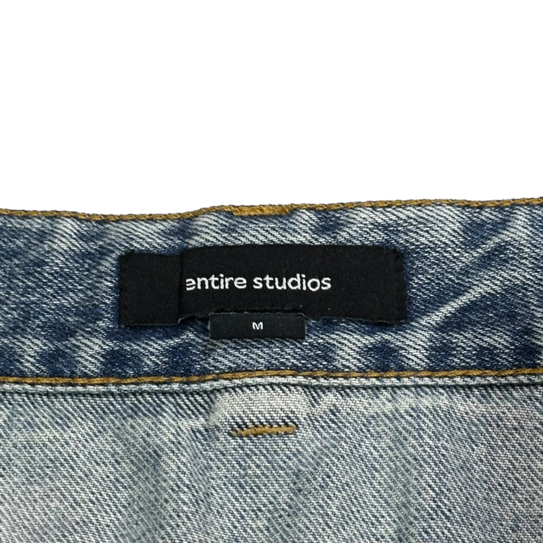 entire studios(エンタイアスタジオ) D-SHORTS SURFACE WAVE / SURFACEWAVE ユーズド加工 デニム ショーツ ES2570SW M インディゴ ハーフ ショート パンツ