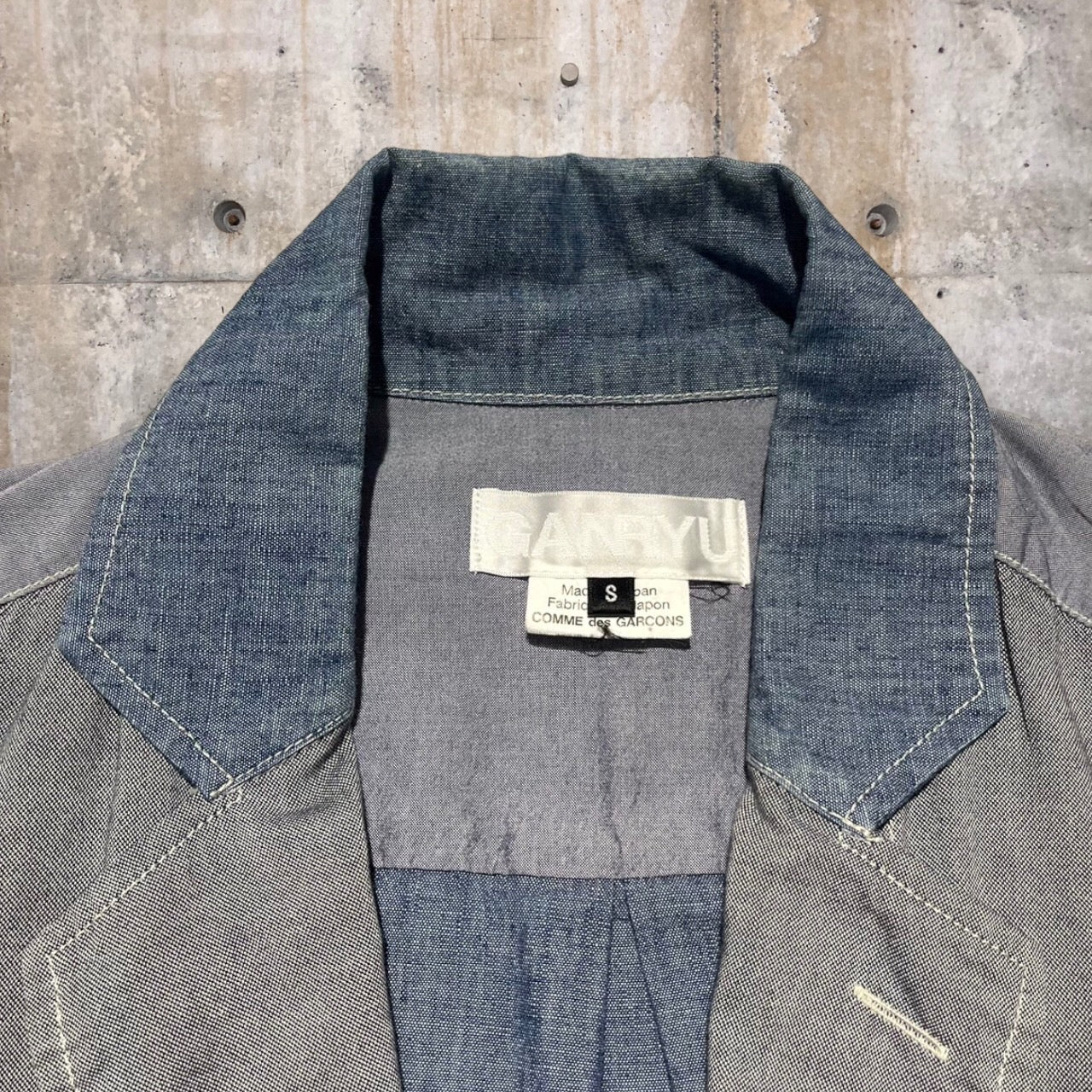 GANRYU COMME des GARCONS(ガンリュウコムデギャルソン) 14SS切替シャツジャケット EM-B009 S ブルー AD2013