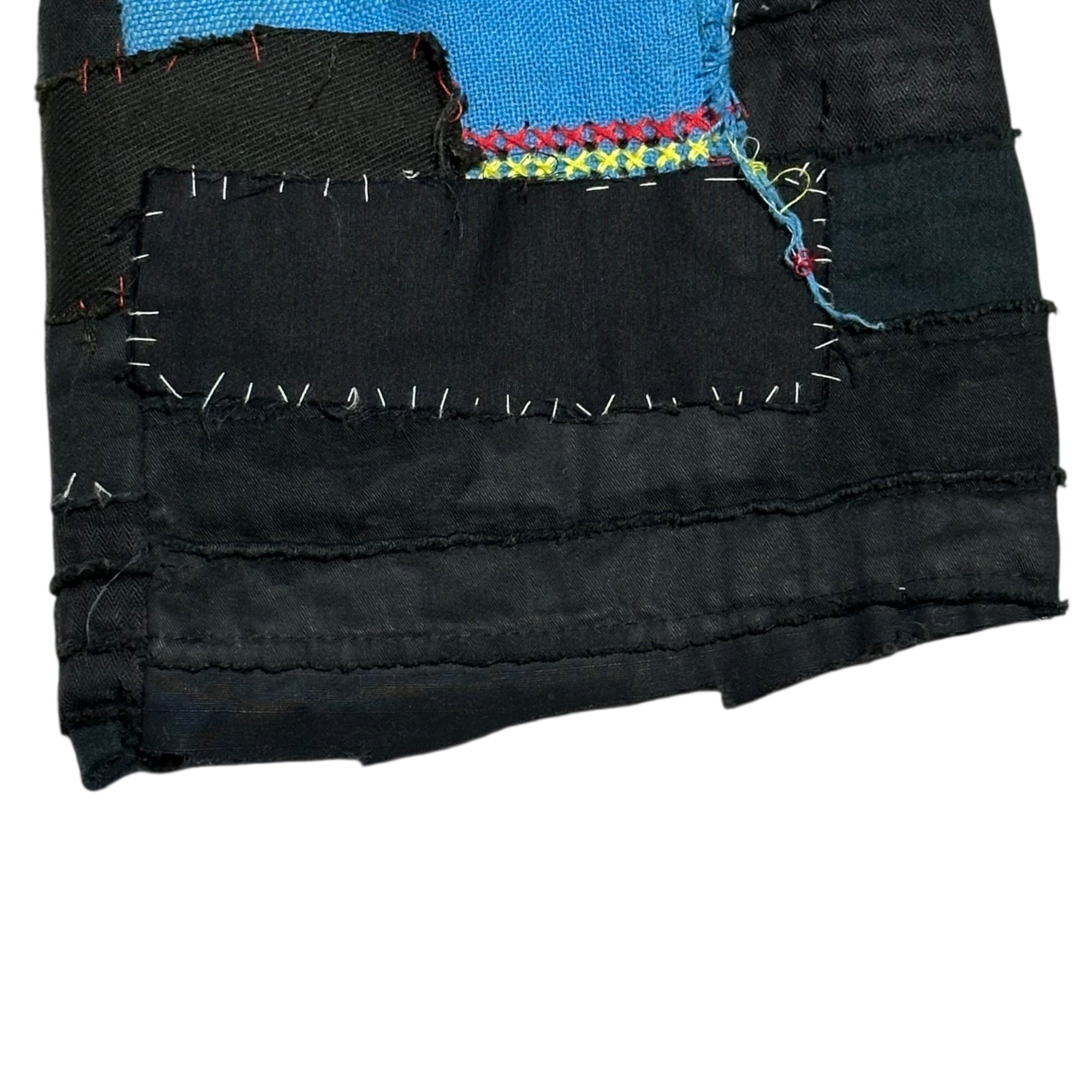【近日公開】UNDERCOVERISM(アンダーカバイズム) 03SS SCAB Period Crust Damaged & Patchwork Cropped Pants クラスト ダメージ加工 & パッチワーク クロップド パンツ 瘡蓋 U222 M ブラック 2003年 パリコレ 初参加時 稀少 少数生産アイテム
