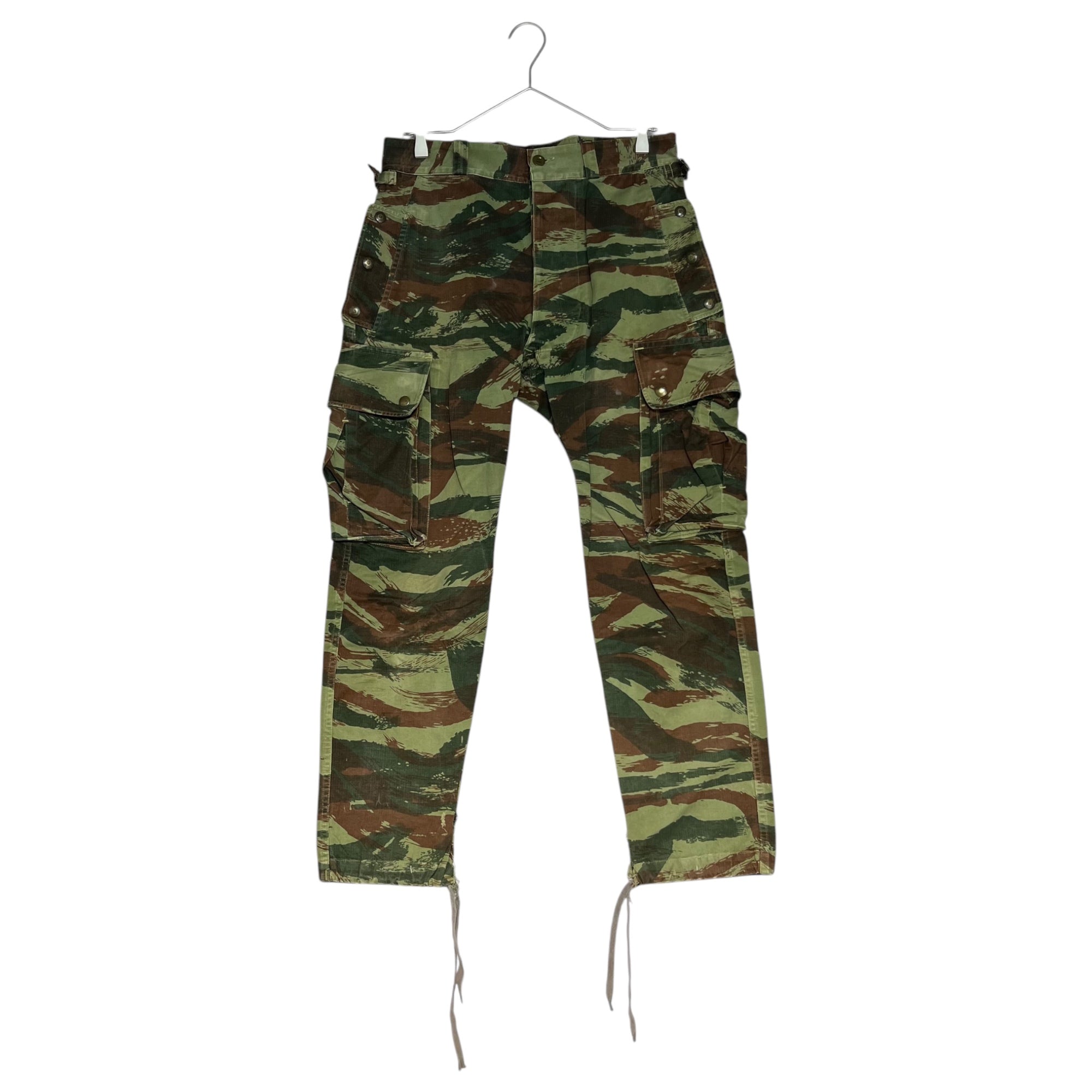 FRENCH MILITARY(フランス軍) 60's M-47 Lizard camo herringbone twill cargo pants リザードカモ ヘリンボーンツイル カーゴパンツ 11 カーキ 60年代~ ヴィンテージ フレンチミリタリー EURO