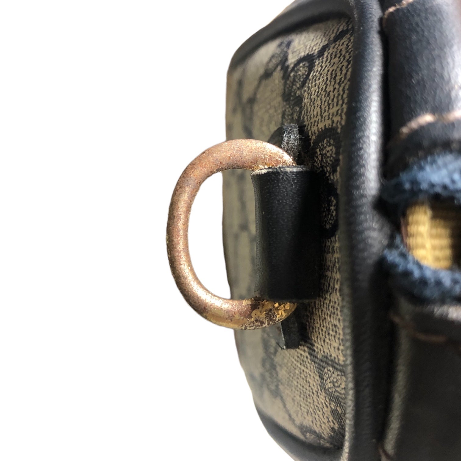 GUCCI(グッチ) GG pattern canvas leather mini Boston bag GG 柄 キャンバス レザー ミニ ボストン バッグ ネイビー 087 OLD GUCCI ハンド