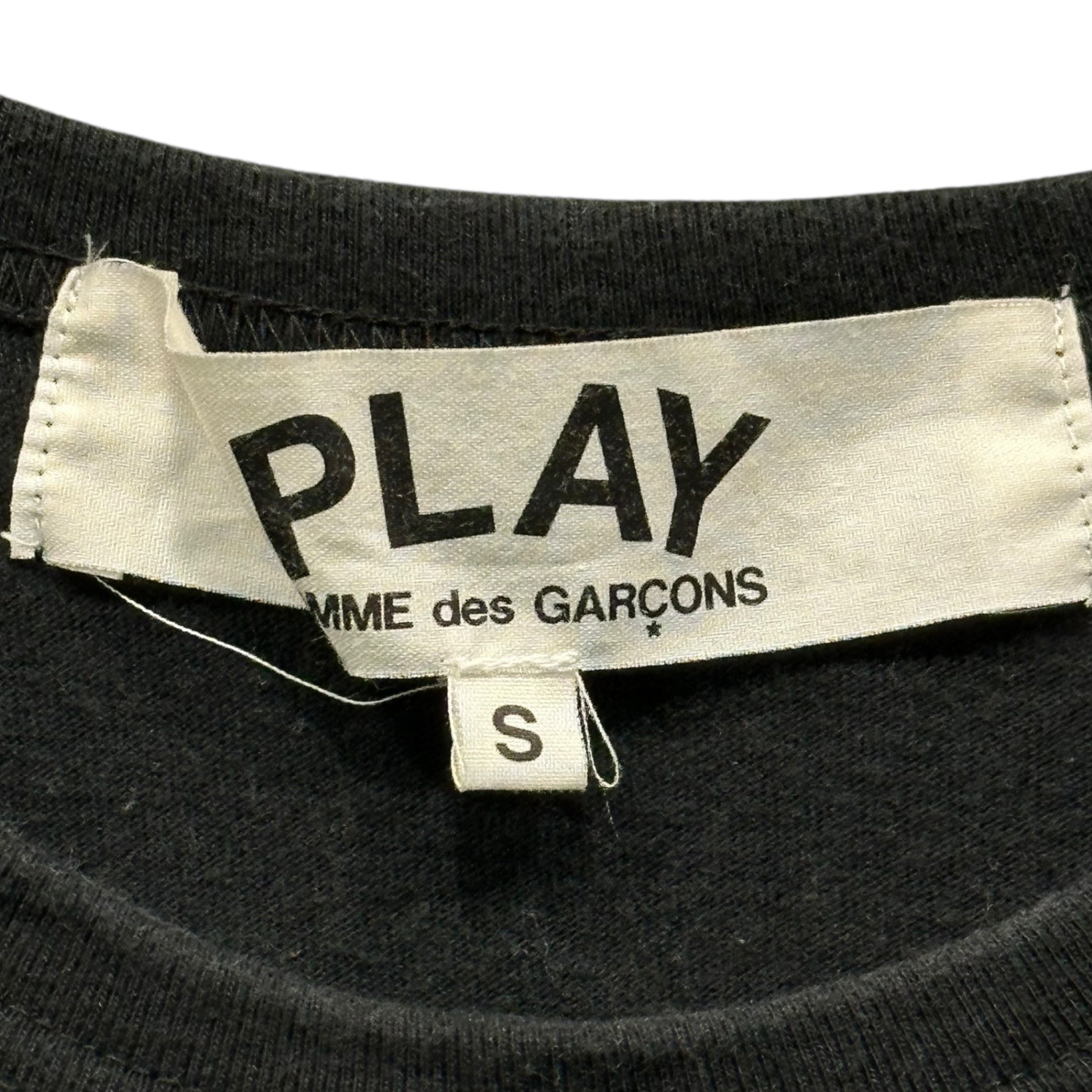 PLAY COMME des GARCONS(プレイコムデギャルソン) 20SS Double Heart Logo Crew Neck T-Shirt AZ-T288 S ブラック×レッド AD2020/02