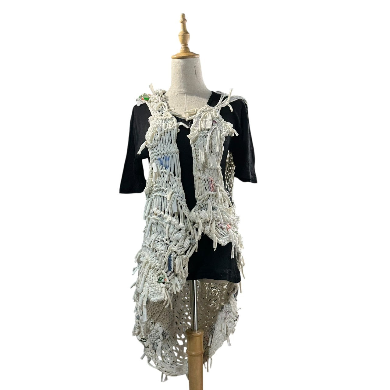 ANREALAGE(アンリアレイジ) 07SS ”INORI” Archive Hand-knit Crazy Low Gauge Knit Vest 最初期 アーカイブ 手編み クレイジー ローゲージ ニット ベスト 00259876 1 ホワイト