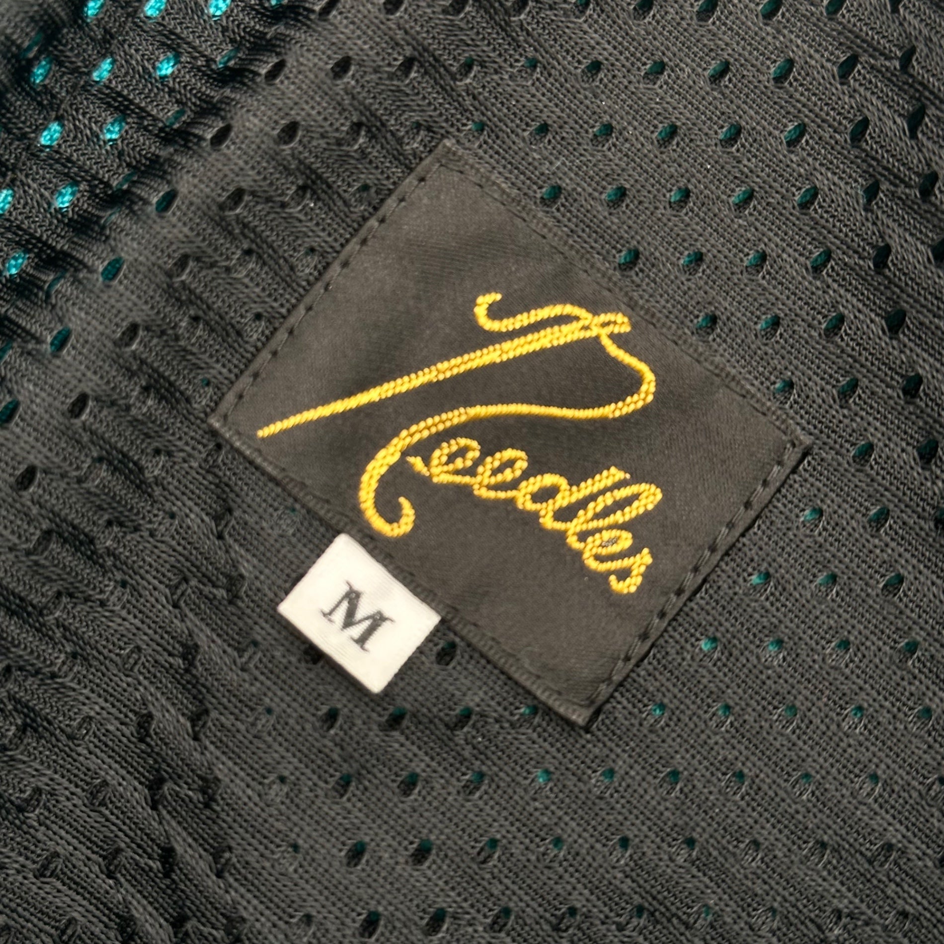NEEDLES(ニードルズ) 24SS Narrow Track Pant - C/Pe Velour ナロー トラック パンツ ベロア 0T235 M ターコイズ×イエロー ジャージ