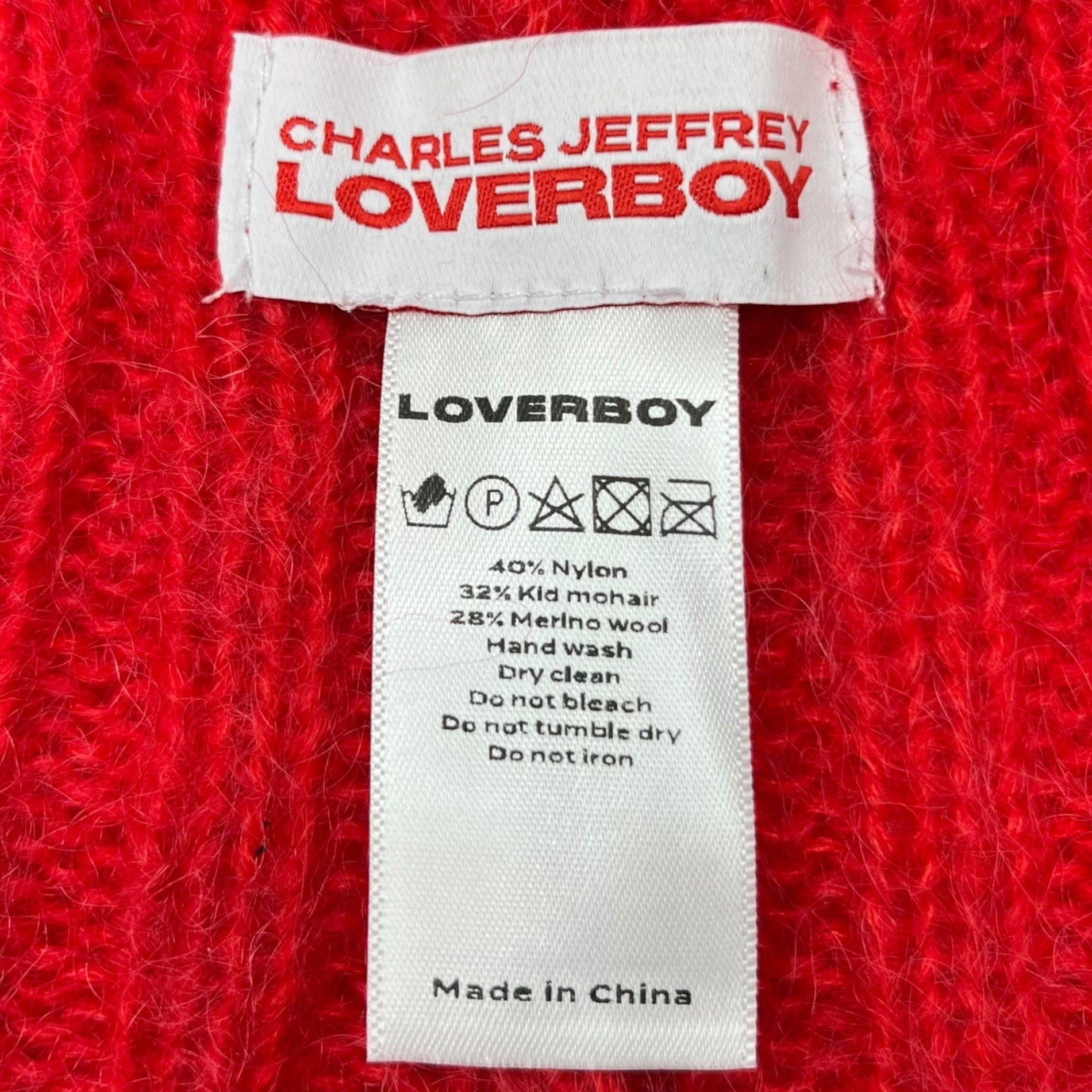 Charles Jeffrey LOVERBOY(チャールズ・ジェフリー・ラバーボーイ) Chunky Ears ニット バクラバ 猫耳 レッド
